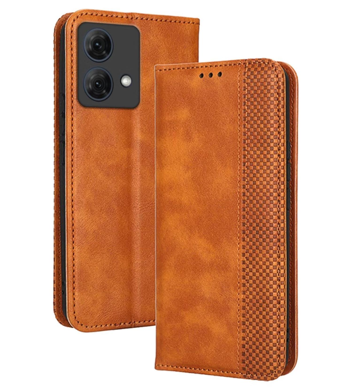Buy RankOne Flip Leather Case Cover for Motorola Moto G84 - 6.5 Brown | International Shipping Available - Buy Online on GoSupps.com