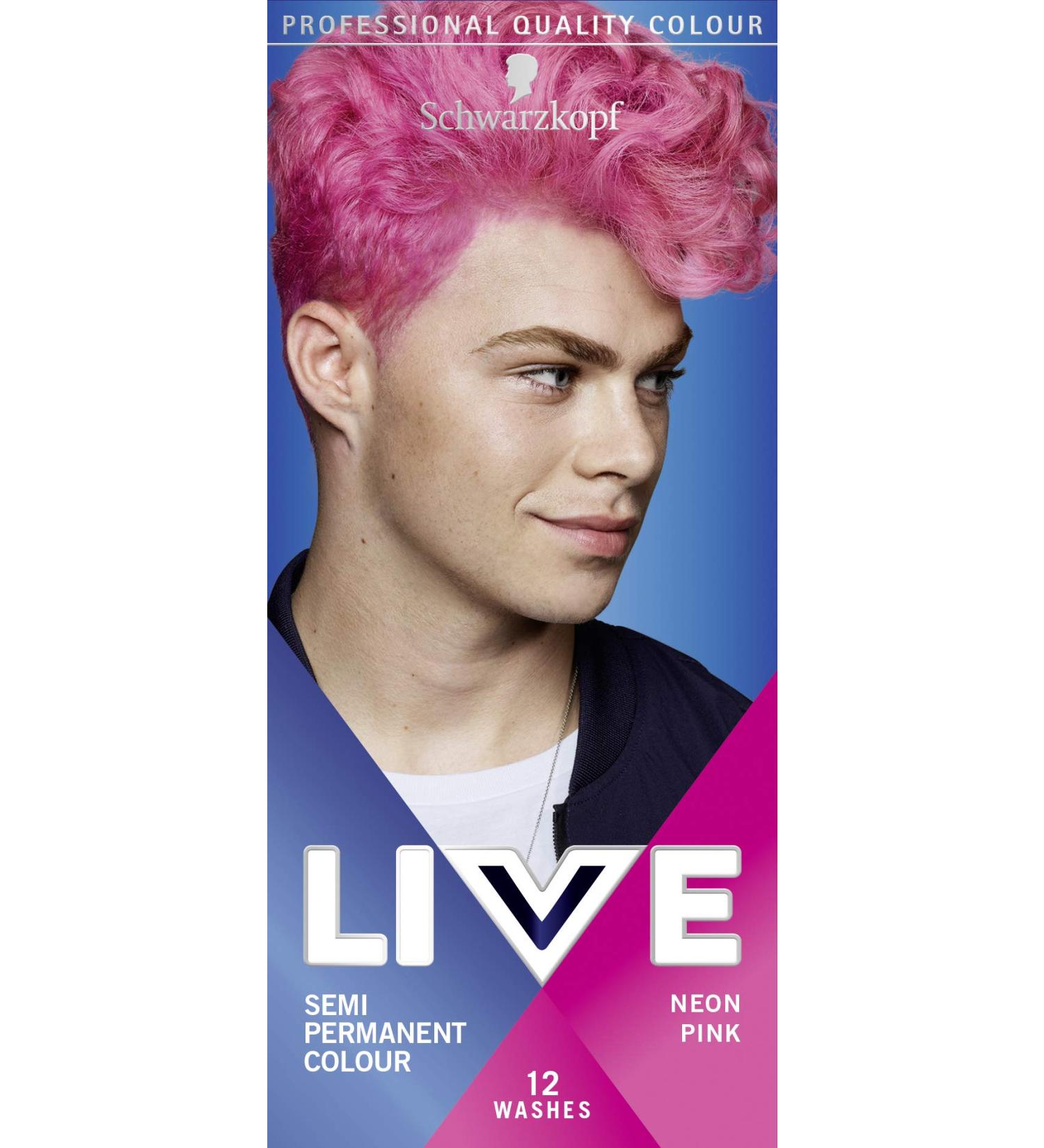 Schwarzkopf Live Men Semi-Permanent Hair Colour Fade Resistant Statement Hair Dye for Him 093 Neon Pink Shade - Buy Online on GoSupps.com