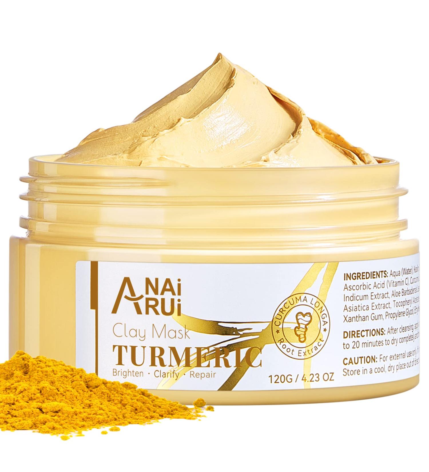 ANAIRUI Clay Face Mask Clay Facial Mask for Radiant Skin 4.23Oz Turmeric - Buy Online on GoSupps.com