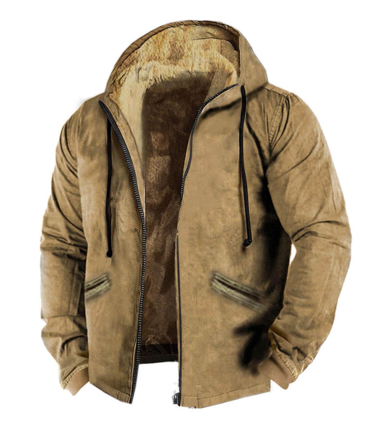 Hanxiulin Fleece Plush Jacket for Men | Warm Zipper Wool Coat | Winter & Autumn Thick Cardboard Jacket | Fluffy 3XL Size - Buy Online on GoSupps.com