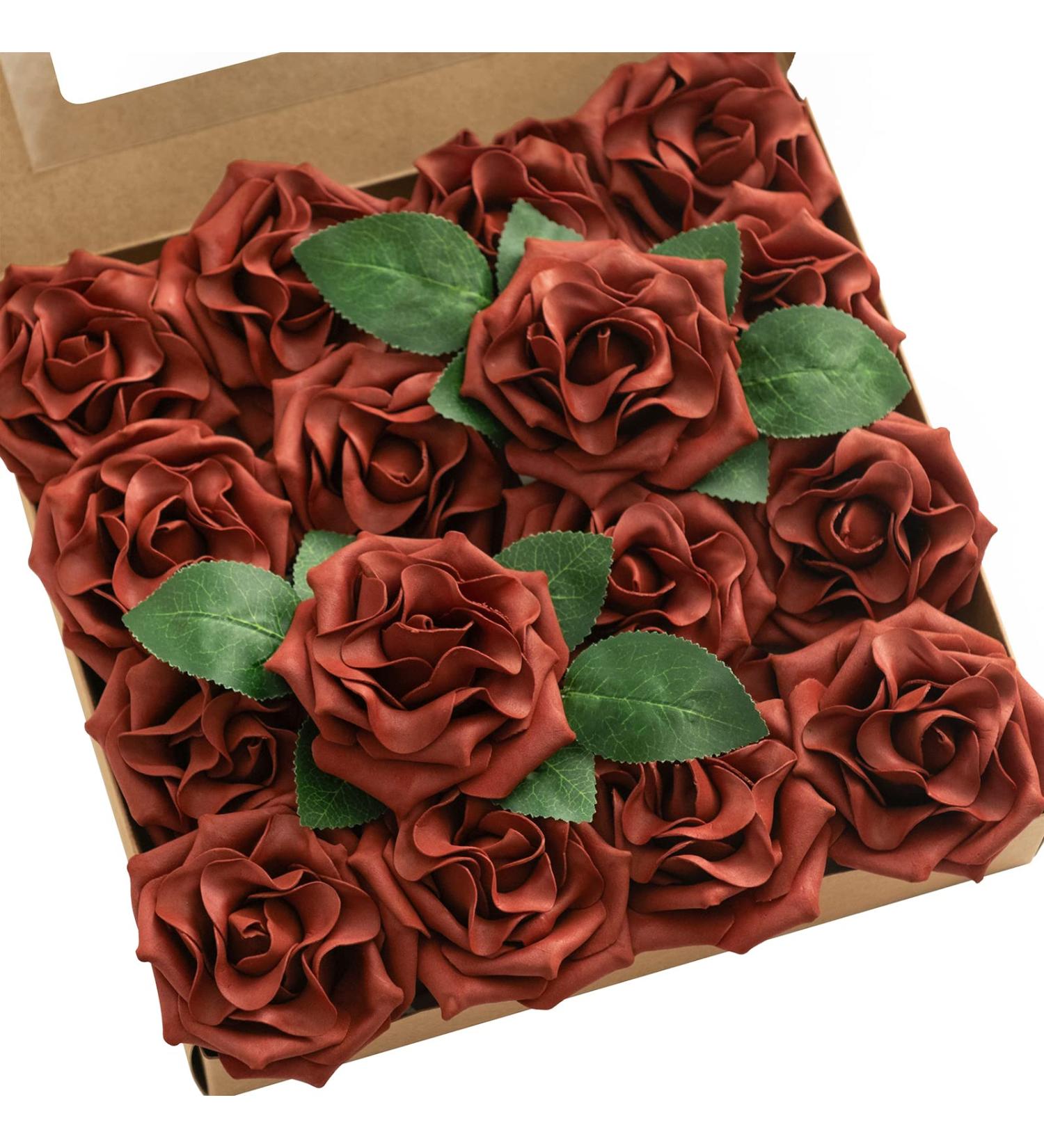 Amber Avalanche Rose 16pcs - 3.5 Artificial Flowers for Wedding Decor, DIY Centerpieces & Bouquets - Buy Online on GoSupps.com
