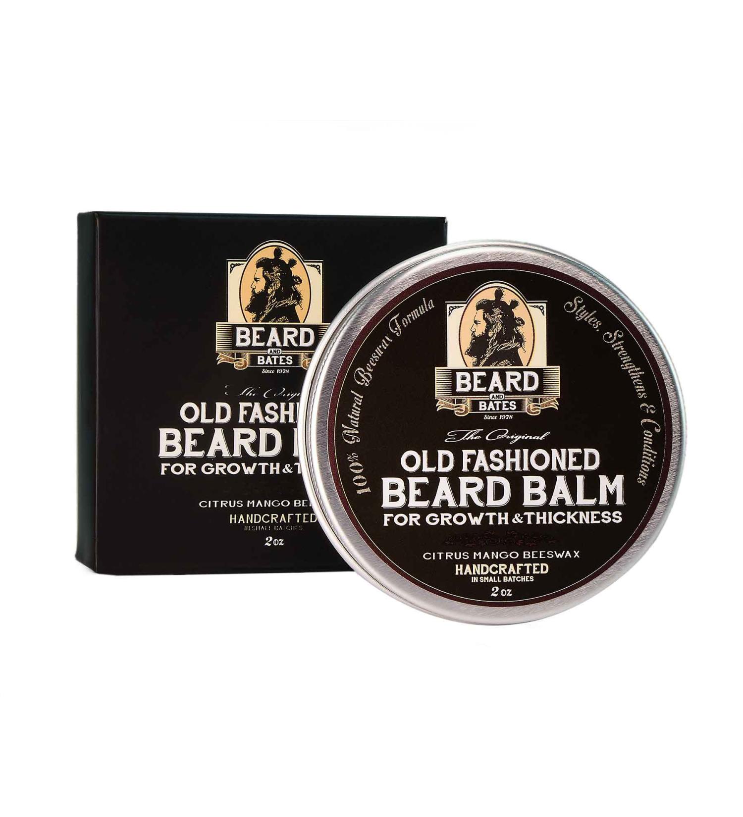 Beard and Bates | Original Old Fashioned Beard Balm for Growth & Thickness | Natural Grooming Conditioner with Beeswax & Premium Oils - Buy Online on GoSupps.com