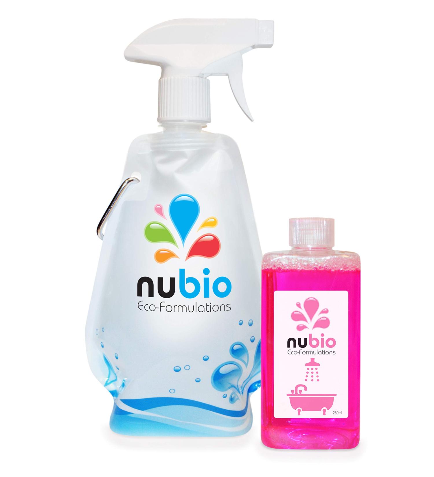Nubio - Eco-Friendly Bathroom Descaler 20X concentrate makes 5.6L (at $2.14/500ml) Ecological REUSE Spray Bottle 11 times! Cleans Lime Scale & Soap Scum Residue on Faucets Shower Heads Bathtubs Toilets - Made in Canada - Buy Online on GoSupps.com