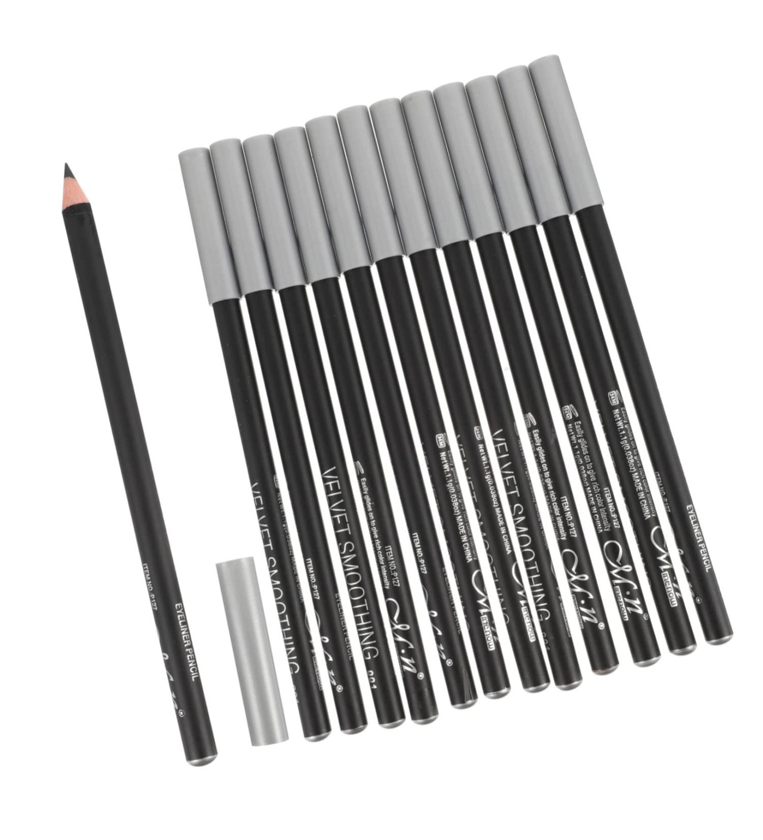 CANIGHT 12pcs Black Eyeliner 1 Black Waterproof Eyeliner Beauty Supply Waterproof Brow Pencil Makeup Wood - Buy Online on GoSupps.com