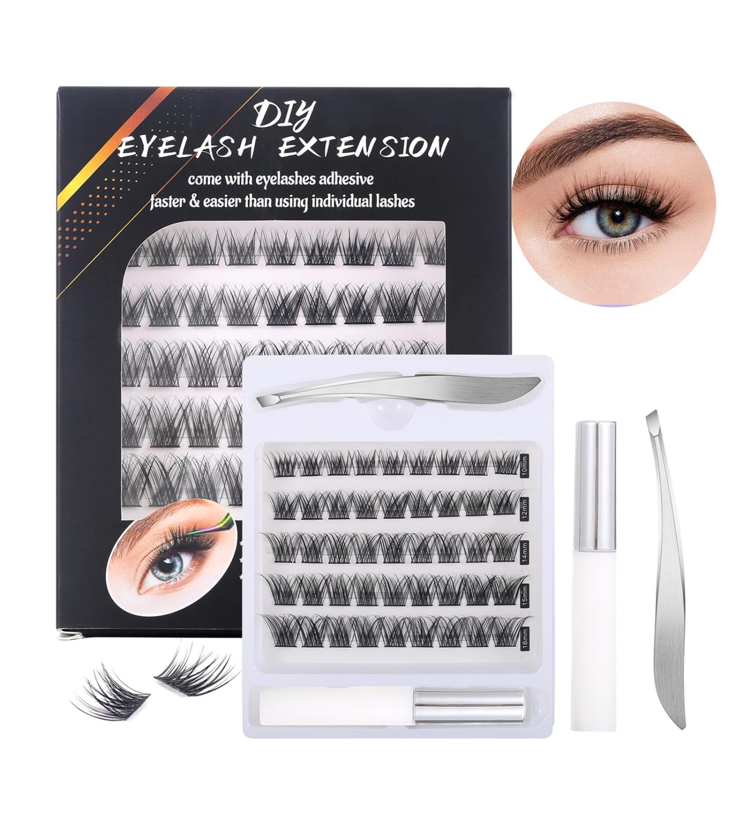 Premium DIY Lash Extension Kit - 10-16mm 40D Curl Individual Lashes with Bond Seal & Tweezers for Perfect Self Application - Buy Online on GoSupps.com