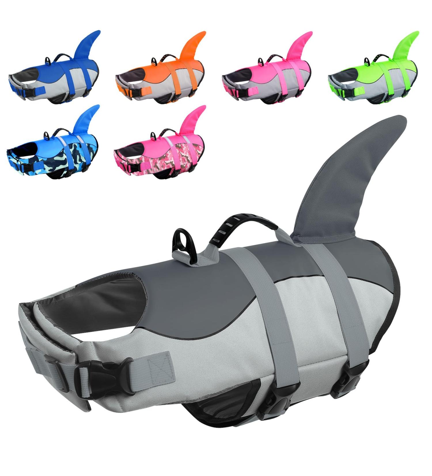 Buy Cit toile Dog Life Jacket - Lightweight & Safe Water Sports Vest for Small to Large Dogs | Reflective Handle Shark Design - Buy Online on GoSupps.com