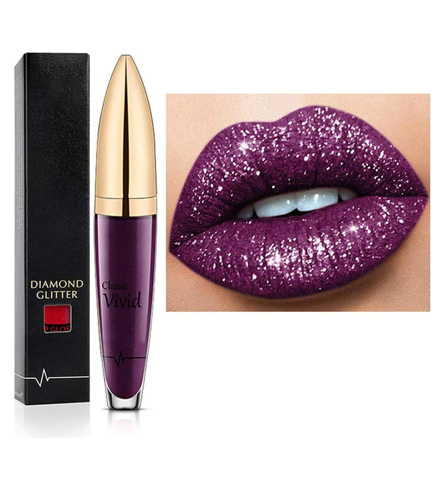 18 Colors Diamond Glossy Lipstick - Waterproof Matte & Shimmer Lip Gloss | Durable Diamond Glaze for Lively Beauty Makeup - Buy Online on GoSupps.com