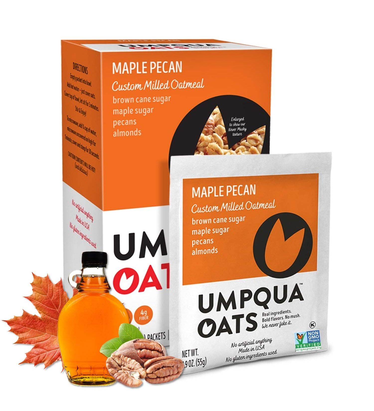 Umpqua Oats Maple Pecan â€“ All Natural Premium Oatmeal Packets (12 Pack, Non-GMO) - Buy Online on GoSupps.com