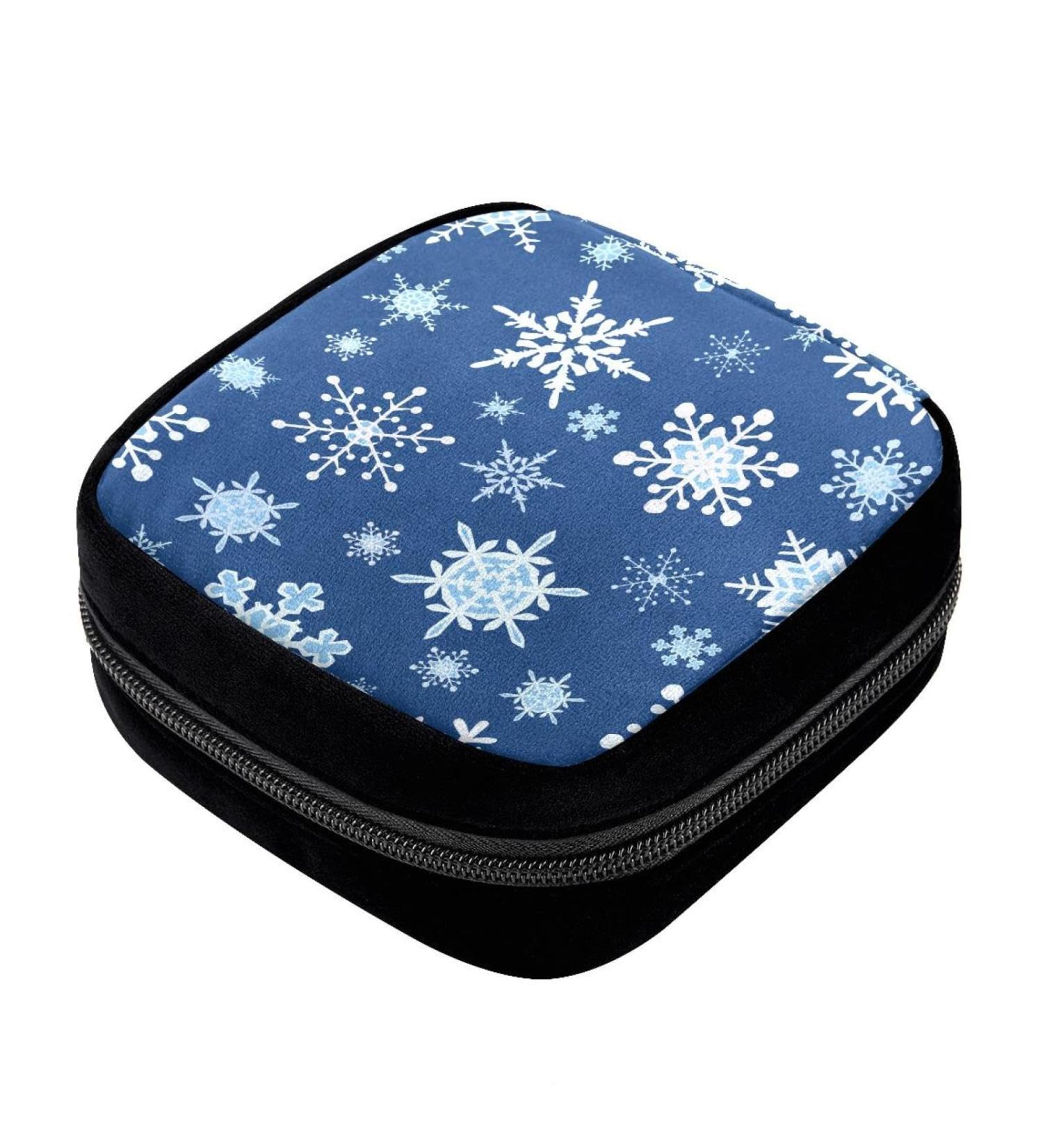 GIAPB Period Bag | Sanitary Napkin Storage & Makeup Pouch - Winter Snowflake Color4174 - Buy Online on GoSupps.com