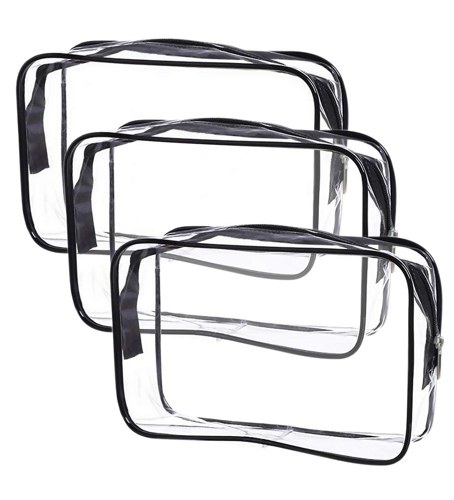 3PCS Clear Toiletry Bag Set - Quart Size PVC Makeup Travel Cosmetic Pouch for Men & Women by Cosywell - Buy Online on GoSupps.com