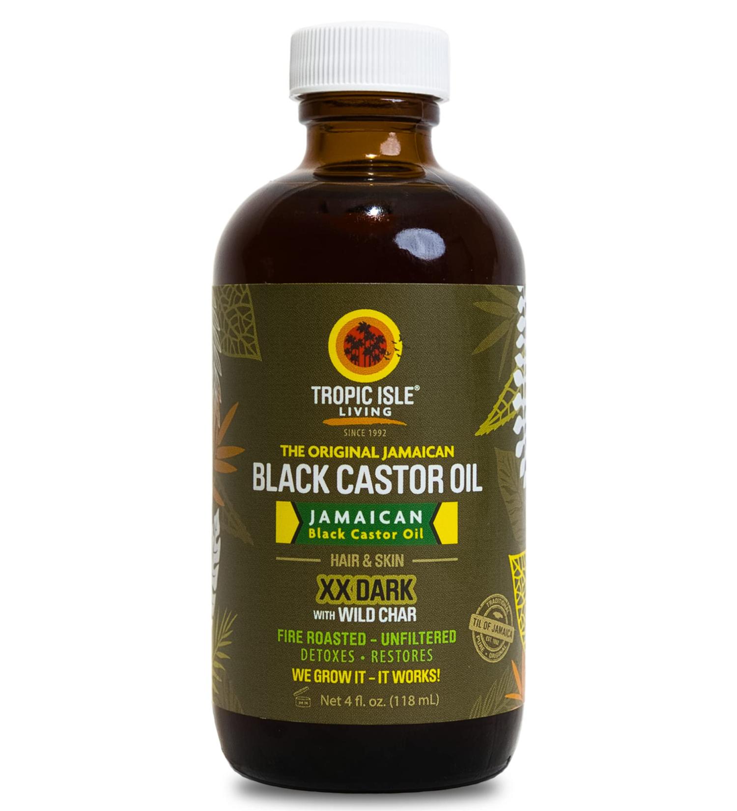 Tropic Isle Living Jamaican Black Castor Oil XX Dark 4oz - 100% Natural Hair Growth & Scalp Treatment for Strong, Healthy Hair, Eyelashes, and Eyebrows | 4 Fl Oz - Buy Online on GoSupps.com