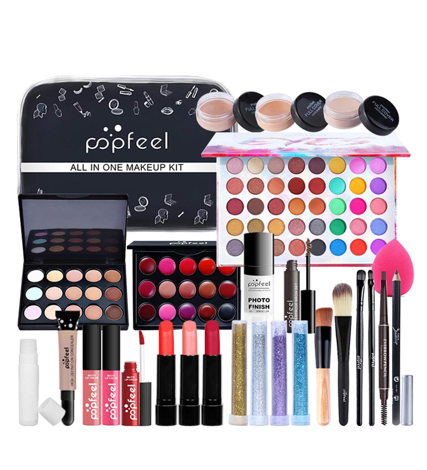 BrilliantDay 27PCS Professional Makeup Set - All-in-One Cosmetic Kit for Girls & Women - Compact and Lightweight Design - Eyeshadows, Highlighter, Lipstick, Blush, and Brushes Included - Travel Friendly (#5) - Buy Online on GoSupps.com