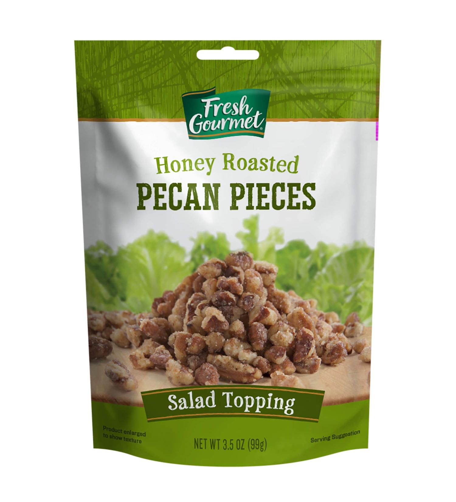 Crunchy Honey Roasted Pecan Pieces - 3.5 oz | Fresh Gourmet Snack & Salad Topper - Buy Online on GoSupps.com