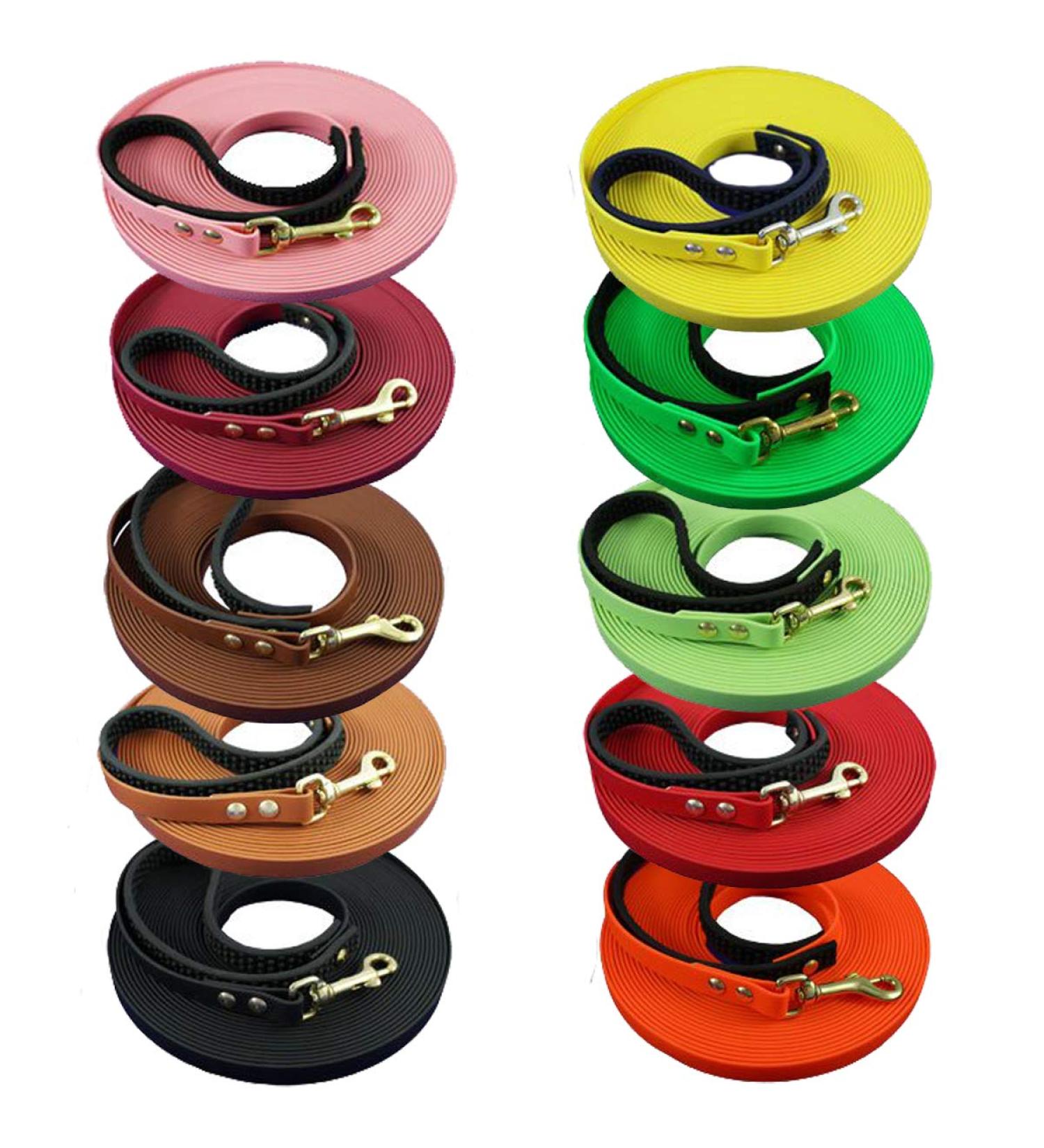 Buy Biothane Drag Line 5m - Durable Water-Repellent Dog Leash with Hand Loop & Brass Carabiner - Perfect for Small & Large Dogs - 12mm Wide in Orange - Buy Online on GoSupps.com