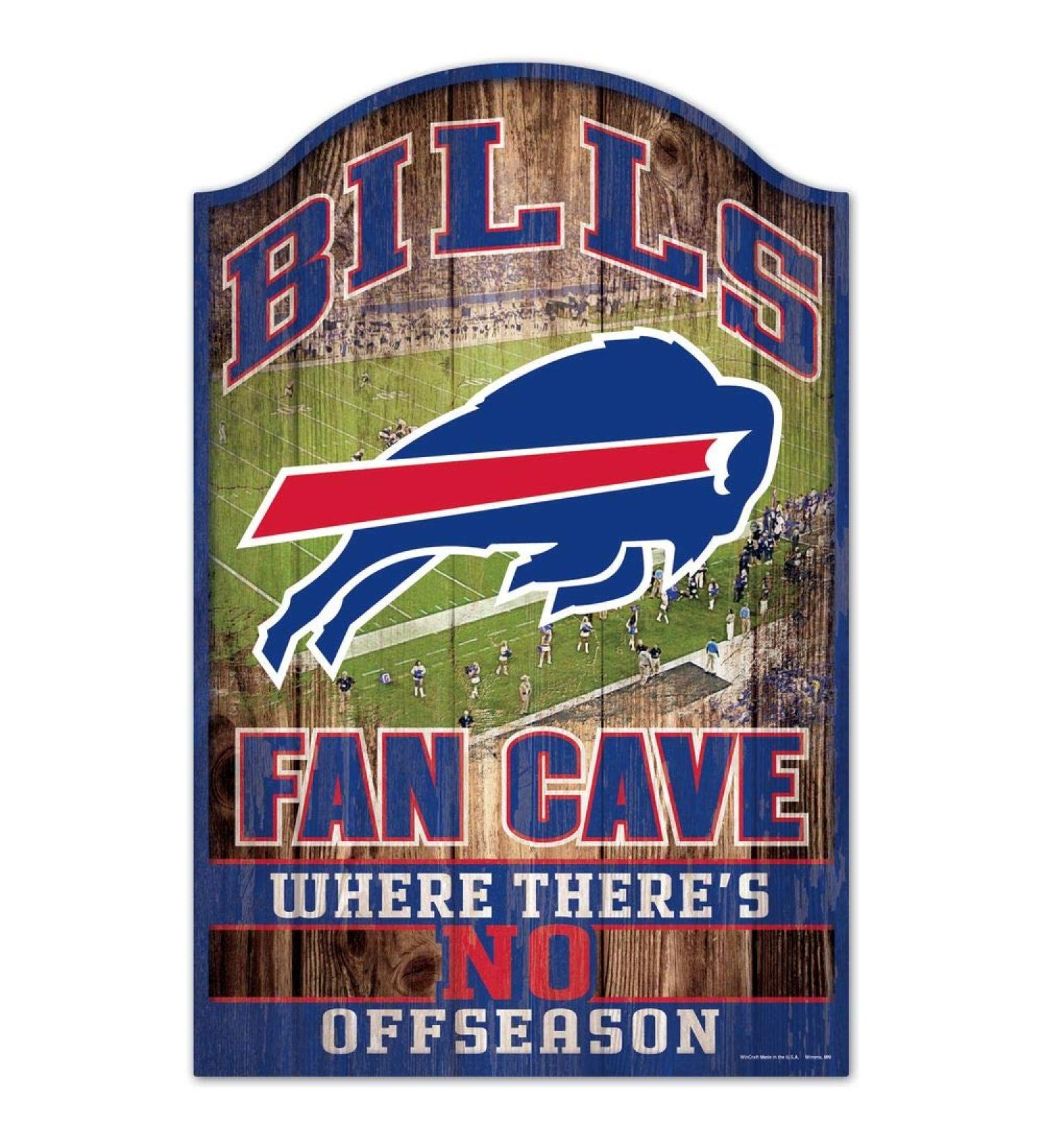 WinCraft NFL Buffalo Bills Wooden Sign 11" x 17" Black 05388011