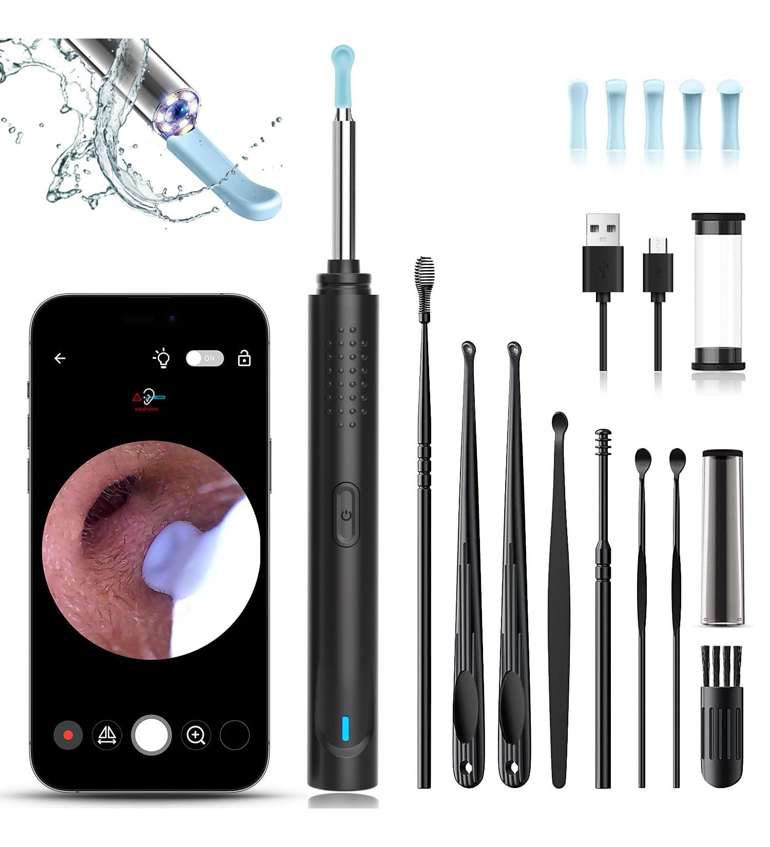 Furneet Ear Wax Removal Tool with 8 Pcs Ear Set | 1080P HD Camera and Light | Ear Cleaner Kit for iPhone, iPad, Android | Earwax Removal Kit - Buy Online on GoSupps.com