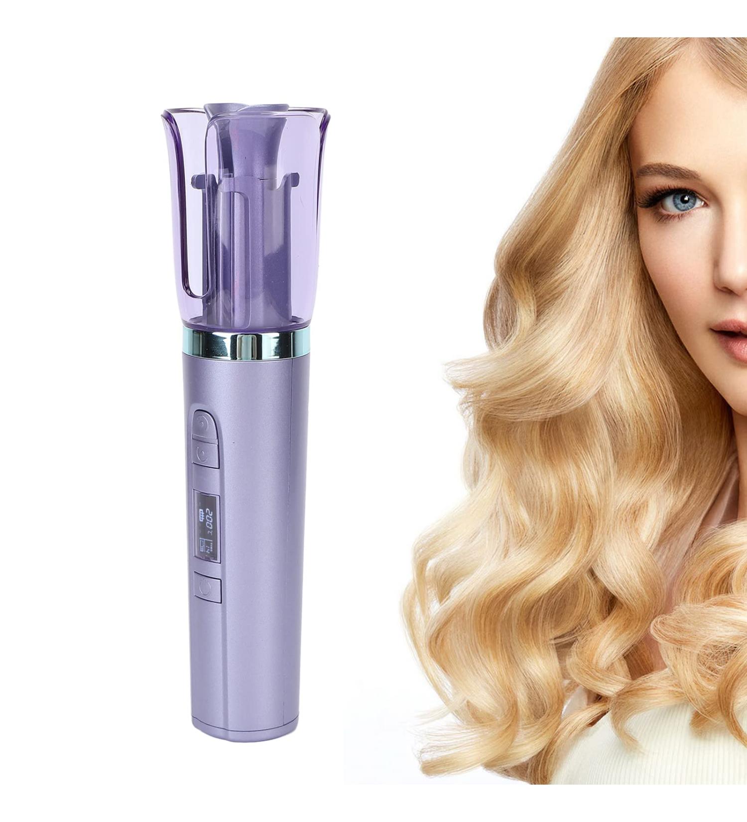 Automatic Hair Curler Rotating Curling Iron with 6 Gears Heat Settings USB Cordless Intelligent Ceramic Hair Curling Iron Wand with LCD Display for Styling Hair - Buy Online on GoSupps.com