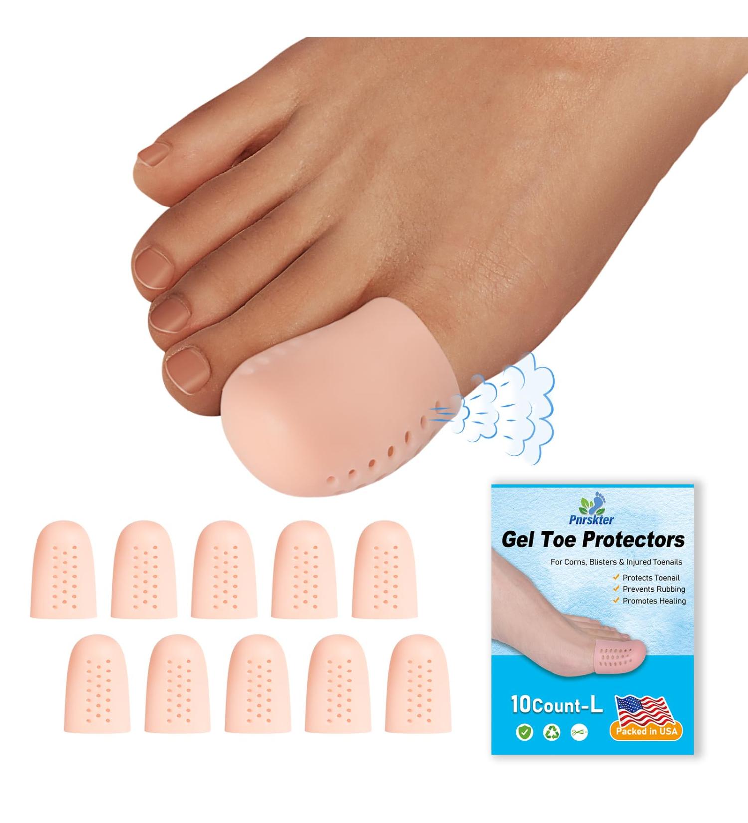 Big Toe Protectors (10PCS) - Breathable Gel Toe Sleeves for Corns Calluses & Hammer Toe - Aloe Vera Infused Comfort - Buy Online on GoSupps.com