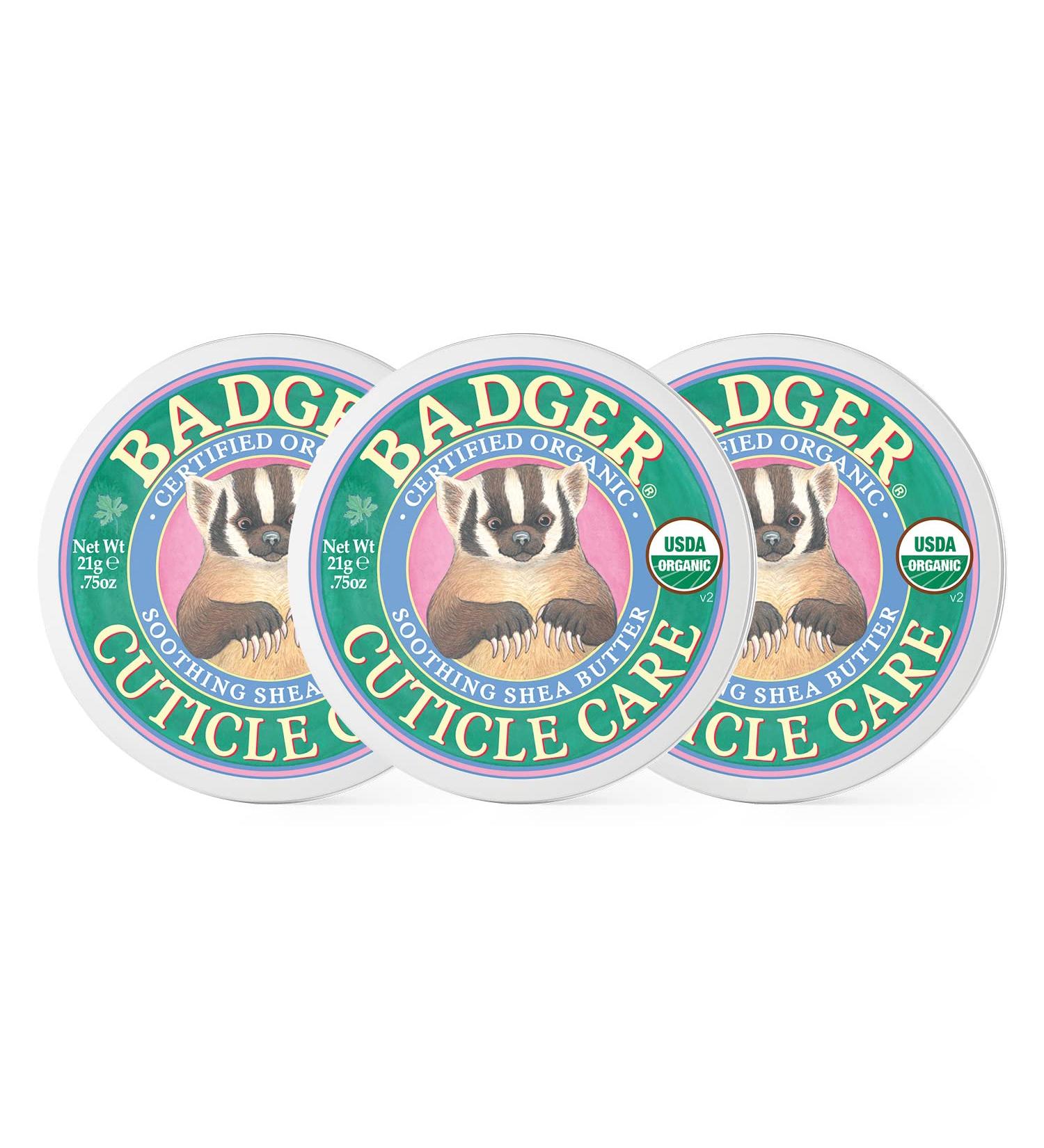 Badger Organic Cuticle Care Balm - Soothing Shea Butter for Dry Splitting Cuticles | 0.75 oz (3 Pack) - Buy Online on GoSupps.com