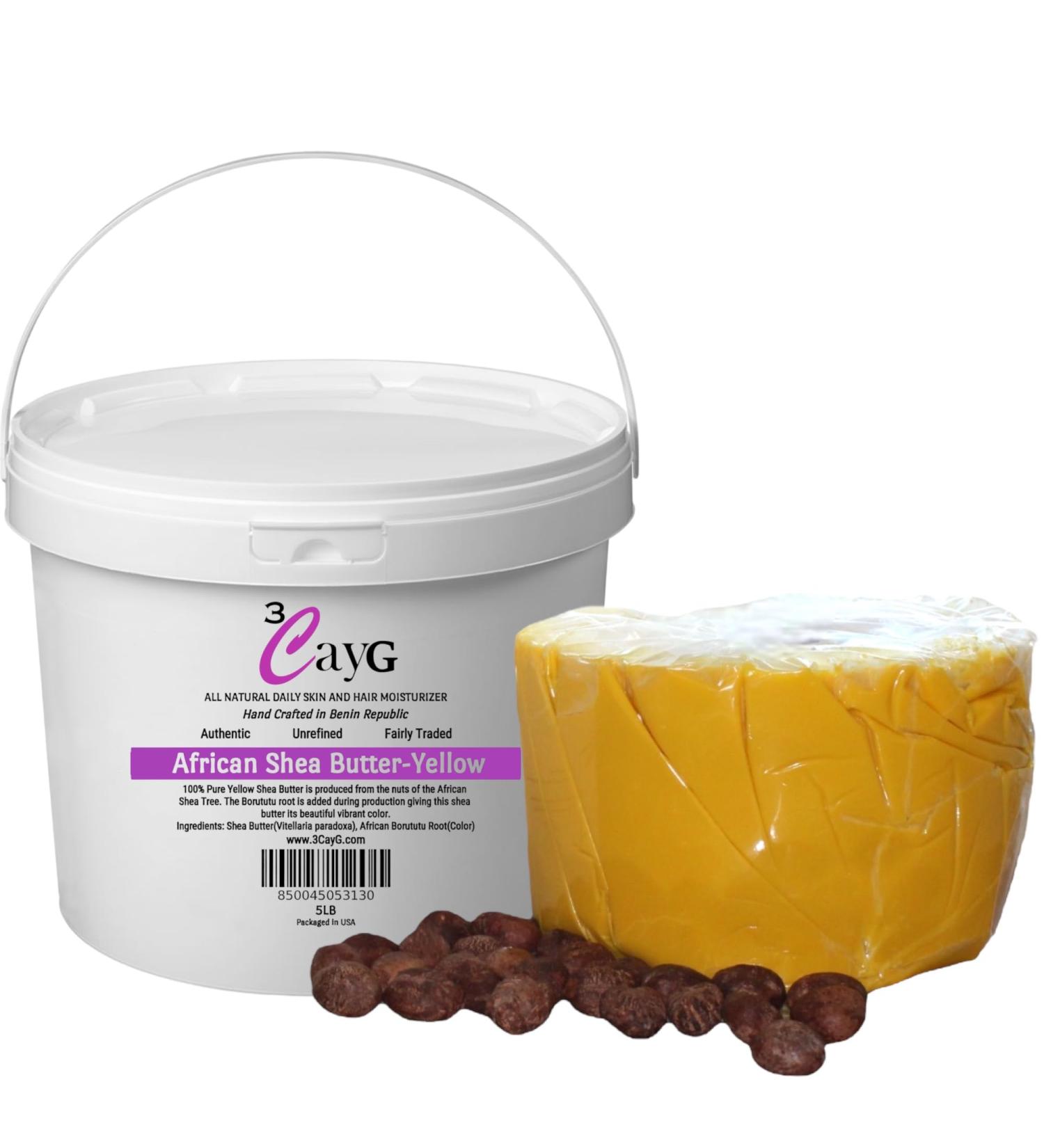 Raw Organic Yellow Shea Butter 5LB Pail | Bulk Natural African Shea Butter for Body Butters Soap Making Haircare & Skincare - DIY Beauty Products - Buy Online on GoSupps.com