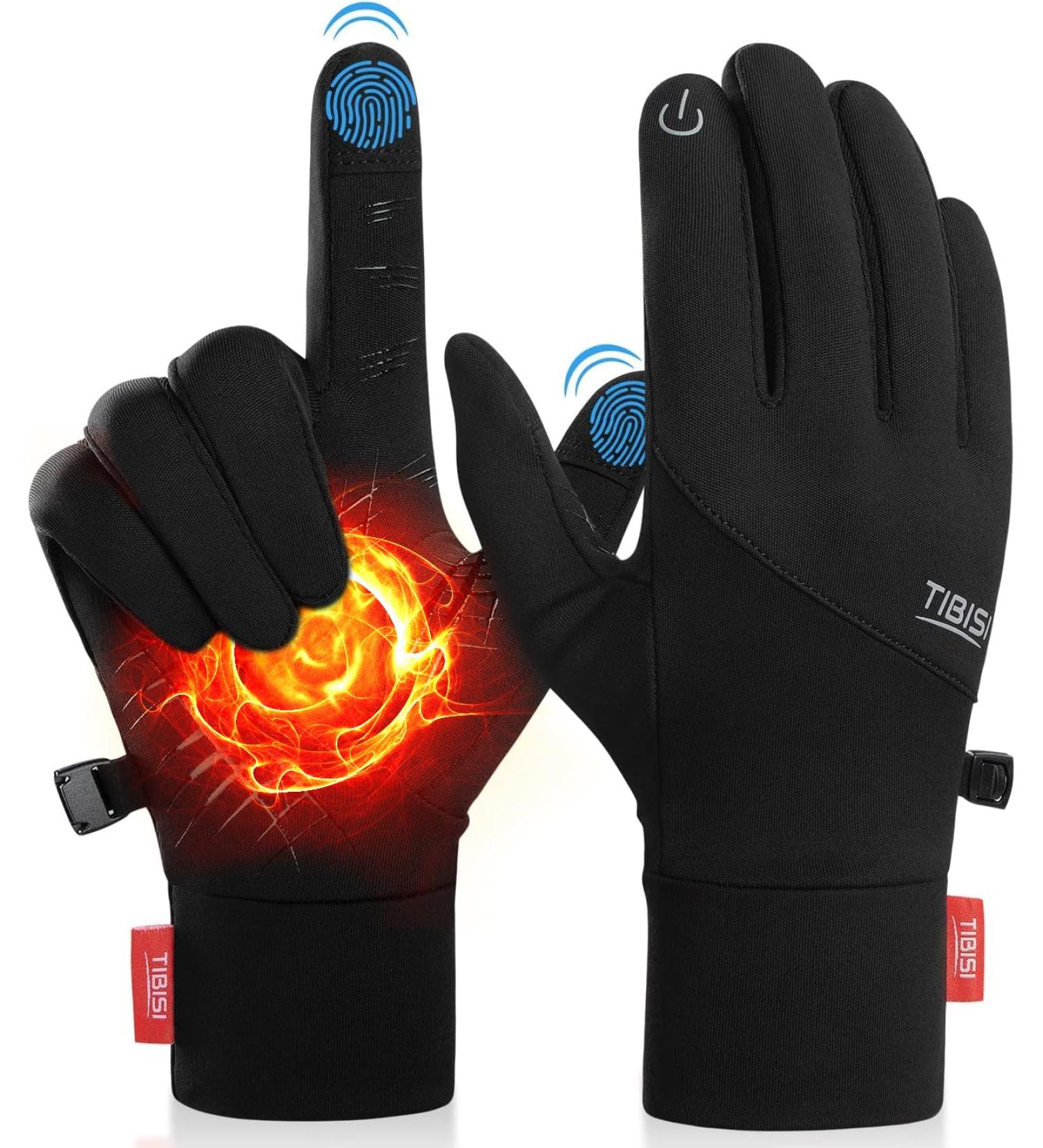Ruixue Thermo Gloves for Men - Warm Heated Winter Gloves for Cycling Skiing Running and Driving - Windproof & Comfortable M Black - ST002 - Buy Online on GoSupps.com