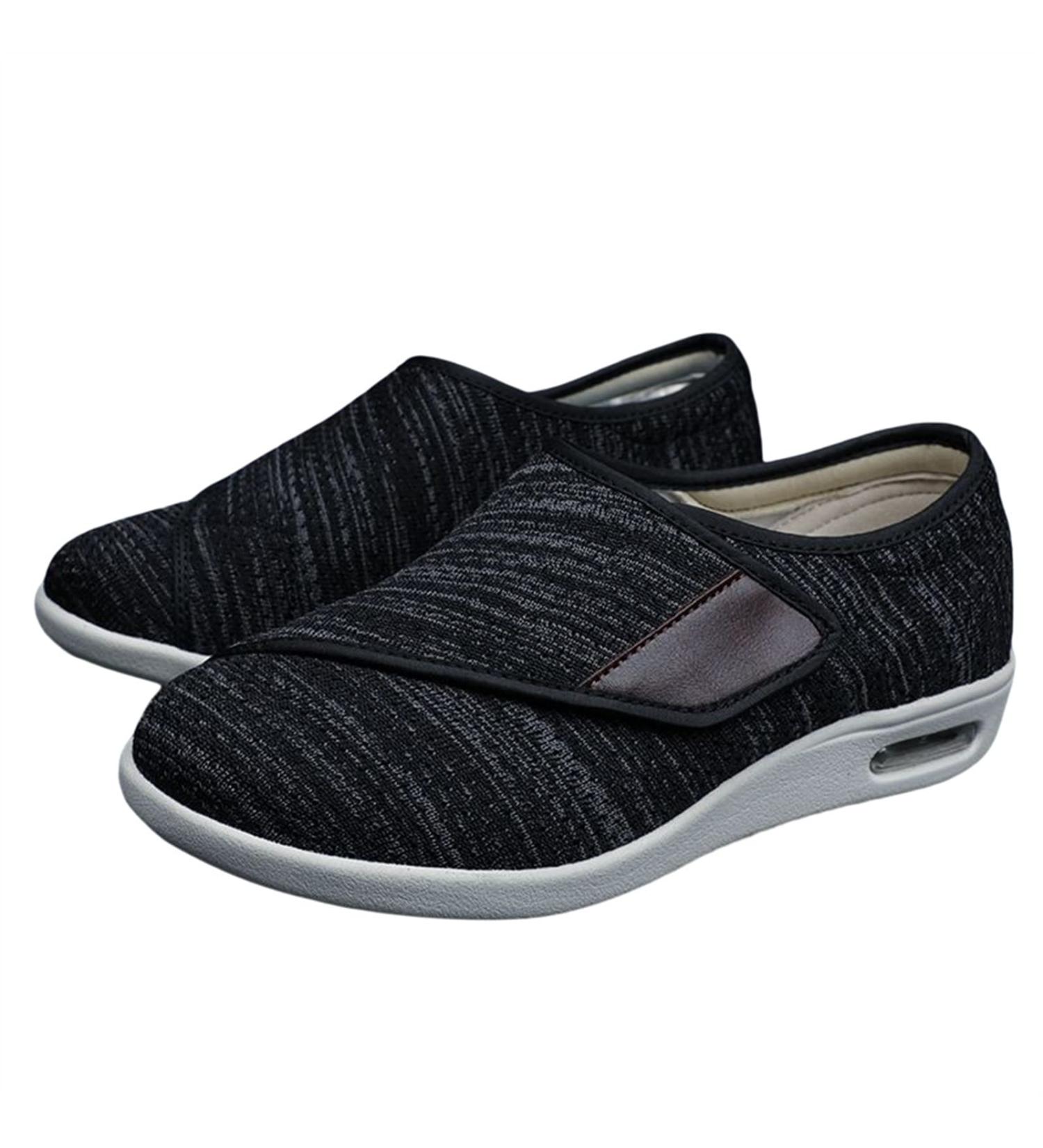 Orthopedic Diabetic Slippers for Men and Women - Wide Width, Adjustable, Easy Switch - Ideal for Diabetes, Edema, Swollen Feet, Elderly - Post Surgery Support (Black/Grey, Size 11) - Buy Online on GoSupps.com