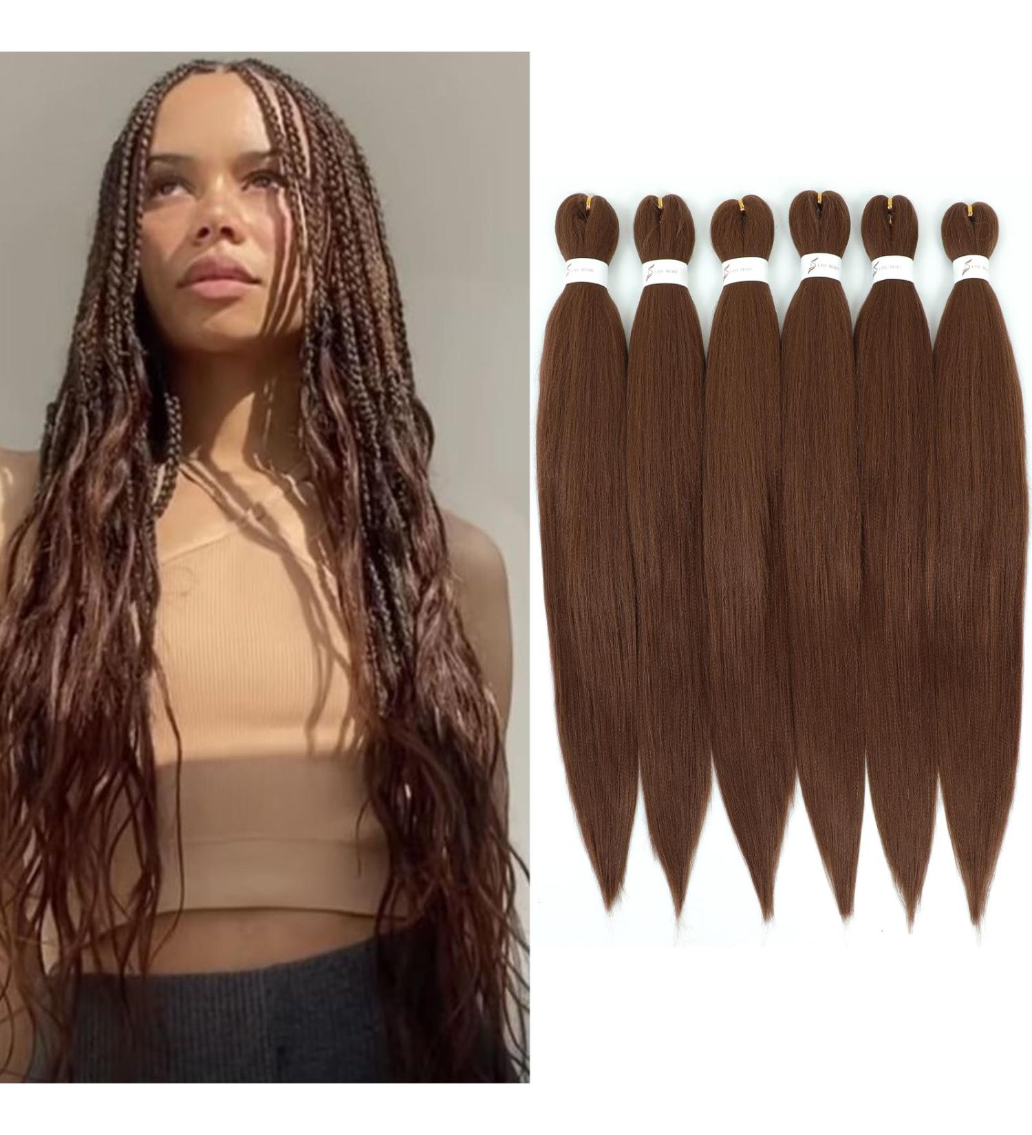 Pre-stretched Braiding Hair 6 Packs Kanekalon Synthetic Fiber Crochet EZ Braids Yaki Texture Braiding Hair Extensions (30 inch 30#) 30 Inch (Pack of 6) 30# - Buy Online on GoSupps.com