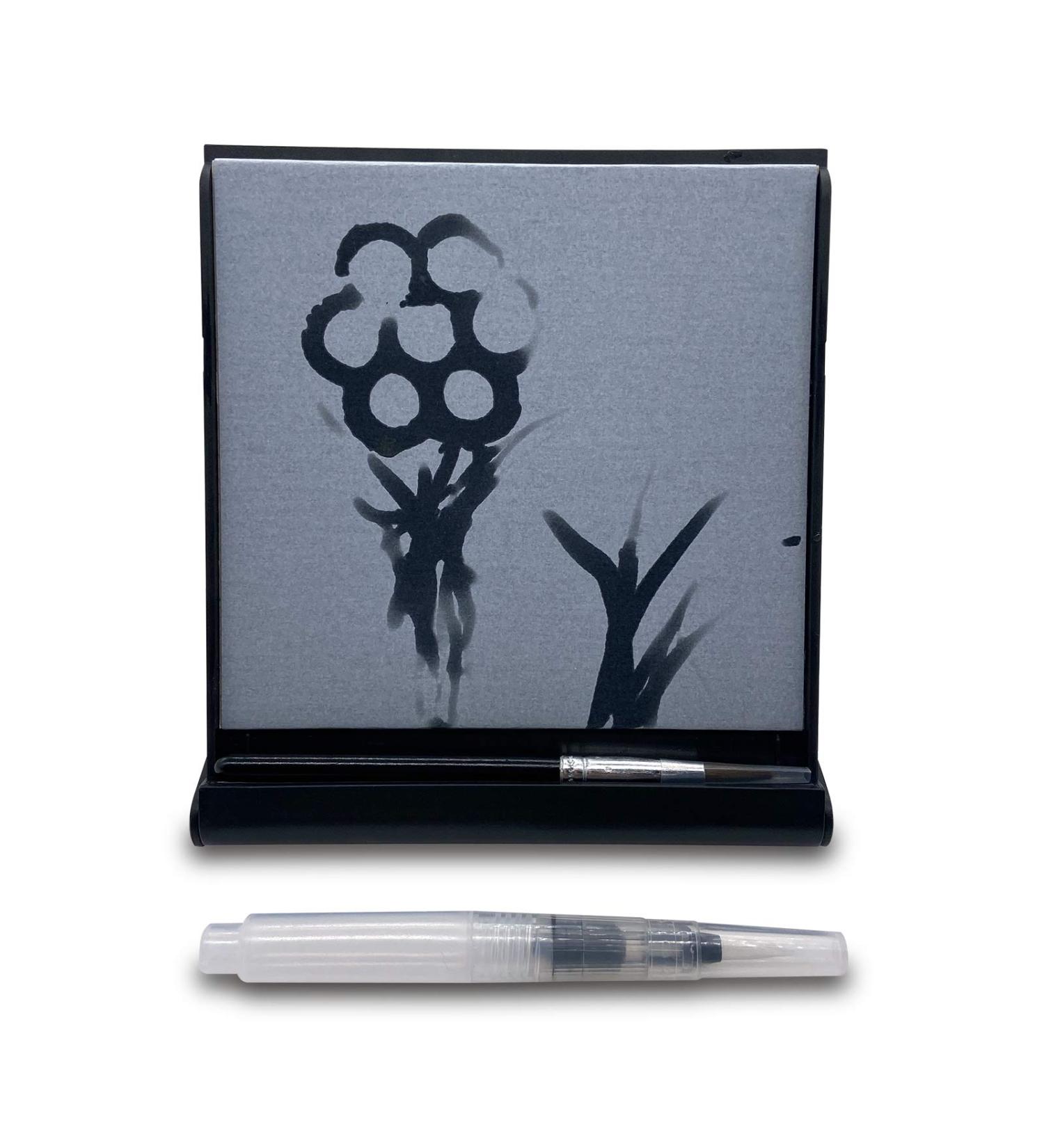 eSaturn Mini Buddha Water Drawing Board with Bamboo Brush - Zen Magic Painting Set for Relaxation and Meditation - Mini Sketch Pad in Black & White (10004) - Buy Online on GoSupps.com