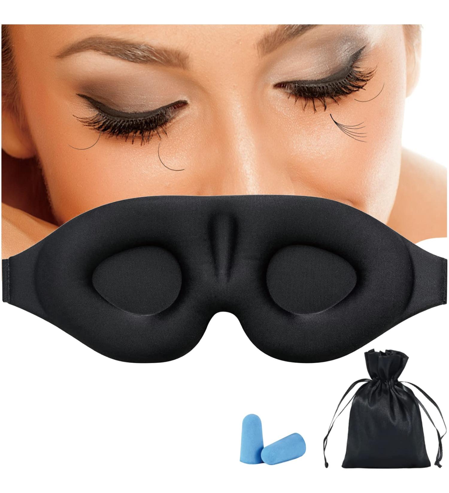 Adjustable Eye Mask for Lash Extensions - 3D Sleeping Mask with Ear Plugs for Women and Men - Ideal for Nap, Travel, and Night Use - Buy Online on GoSupps.com