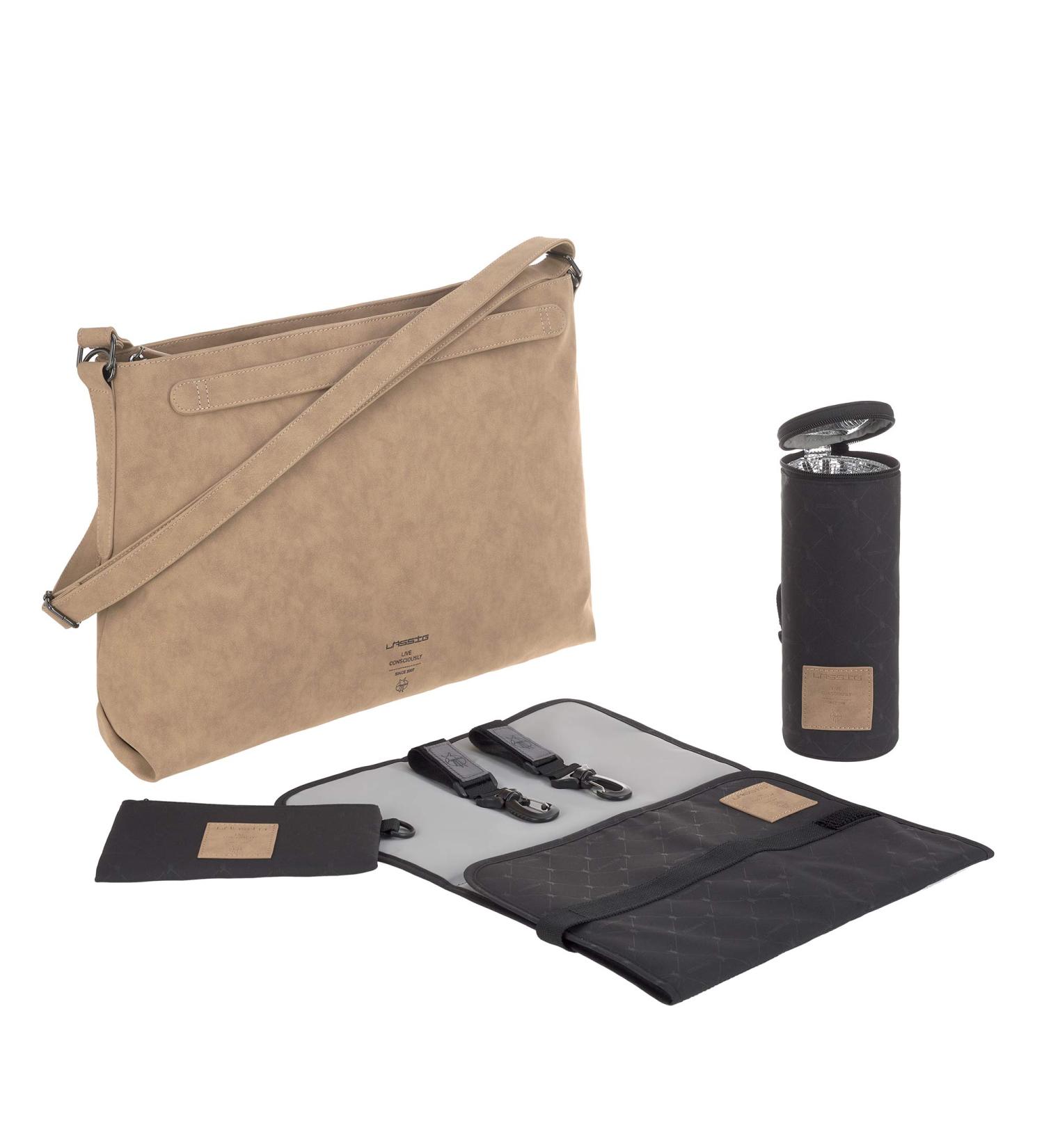 L SSIG Vegan Leather Baby Diaper Bag - Tender Shoulder Bag in Camel | Stylish & Functional Accessories for Moms - Buy Online on GoSupps.com