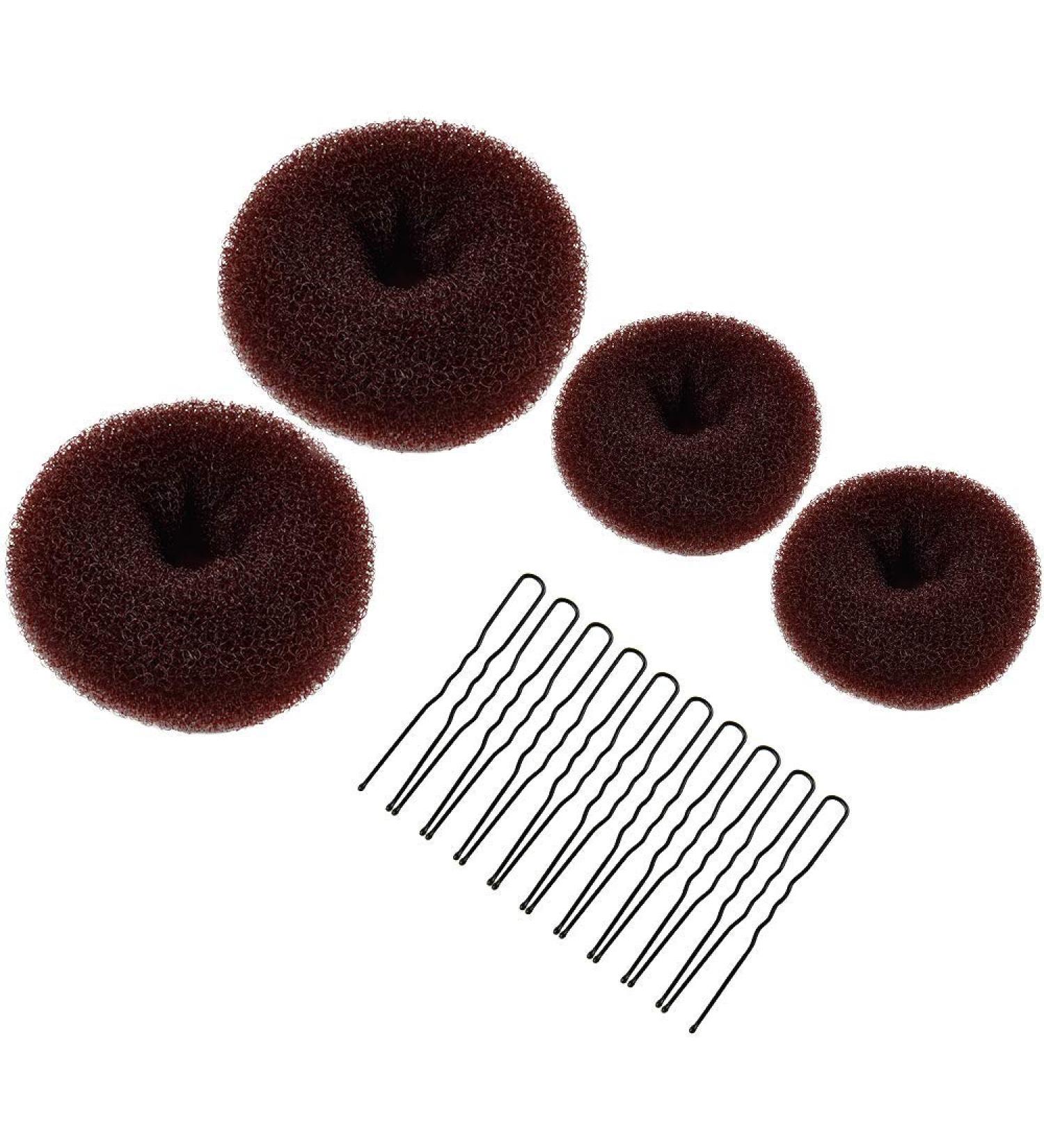 MORGLES 4pcs Brown Hair Bun Donut Set with Hair Pins - Perfect for Ballet Buns & Dancer Chignons - Buy Online on GoSupps.com