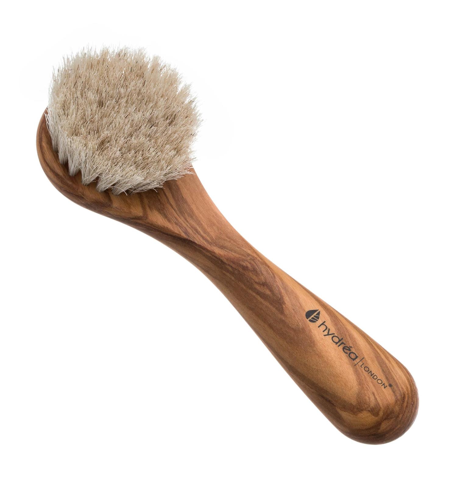 Hydrea London Olive Wood Exfoliating Facial Brush - Pure Mane Bristle | International Shipping Available - Buy Online on GoSupps.com