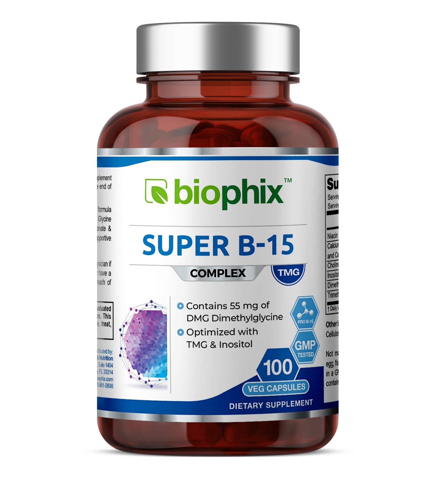 Super B-15 100 Vcaps - Niacin Calcium Choline Inositol DMG TMG | Supports Healthy Oxygen Energy Levels - Buy Online on GoSupps.com