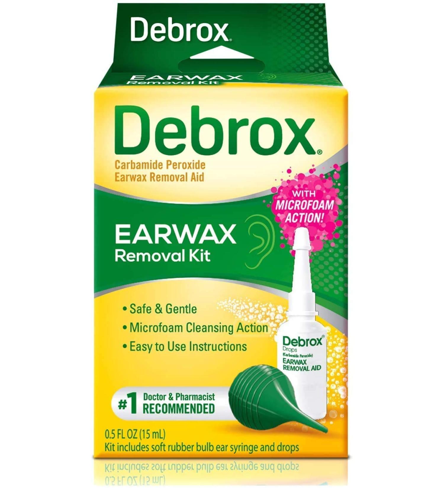 Debrox Earwax Removal Kit - Drops & Syringe Bulb - 0.5 Oz - Pack of 3 - Buy Online on GoSupps.com