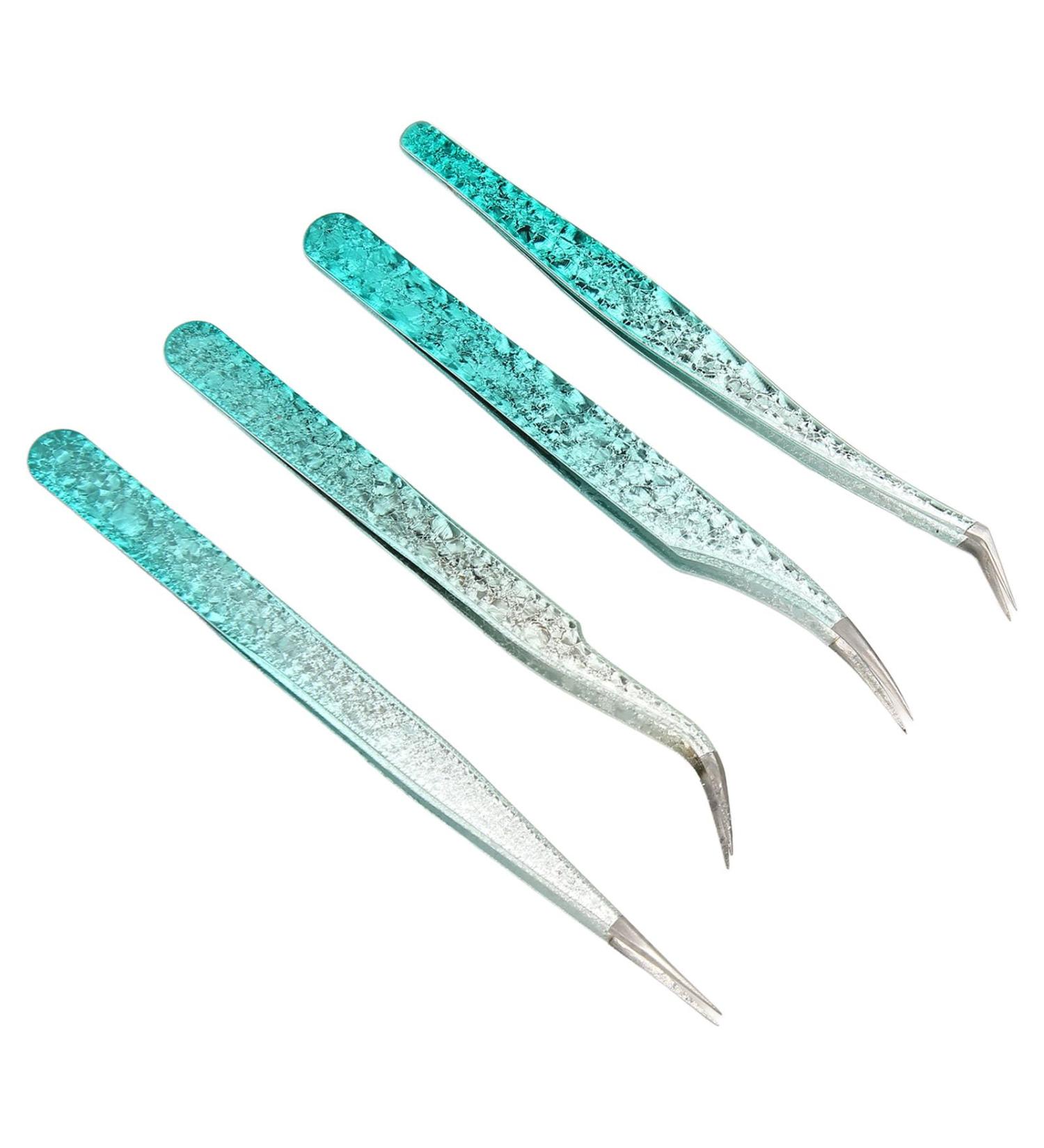 Fine Point Stainless Steel Tweezers for Nail Art Rhinestones Lightweight Design with Comfortable Grip Versatile Tool Silicone Pressing Head for Easy Sticker Application - Buy Online on GoSupps.com