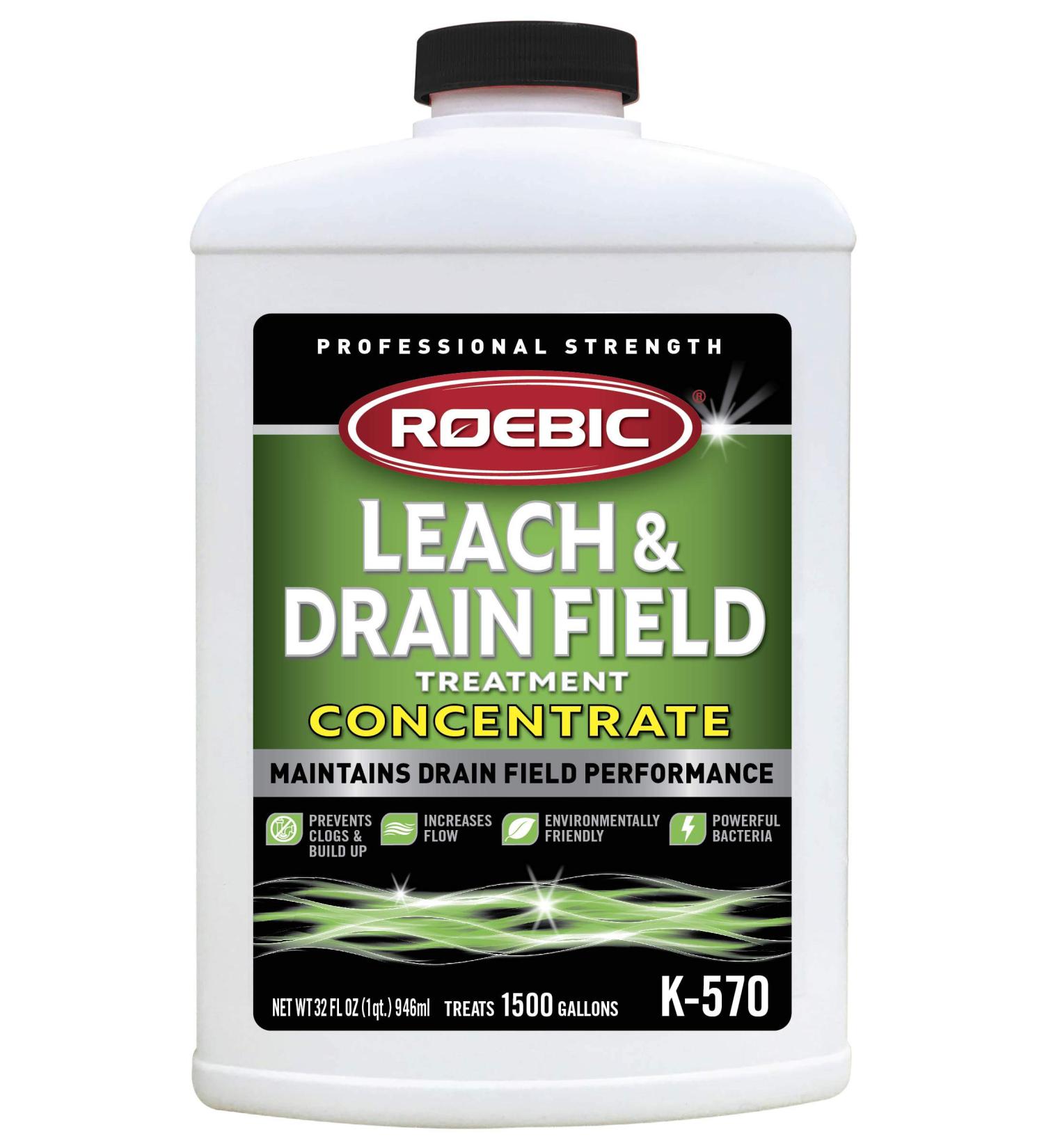 Roebic K-570-Q Biodegradable Leach Field Treatment 32oz - Eco-Friendly Septic Tank Bacteria Enzymes for Clogs & Buildup - Buy Online on GoSupps.com