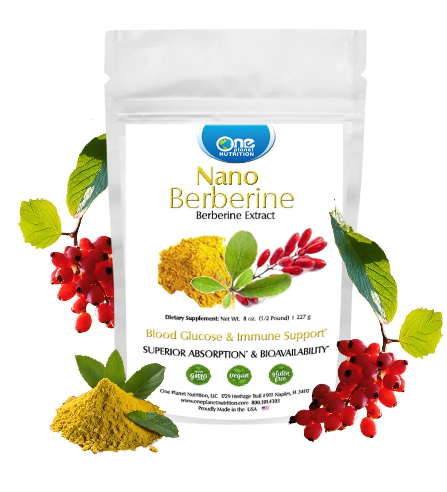 One Planet Nutrition Nano Berberine Powder 8 oz (227 Servings) Berberis Extract Nano for Enhanced Absorption Supports Vitality and Cellular Balance Non-GMO Gluten-Free - Buy Online on GoSupps.com