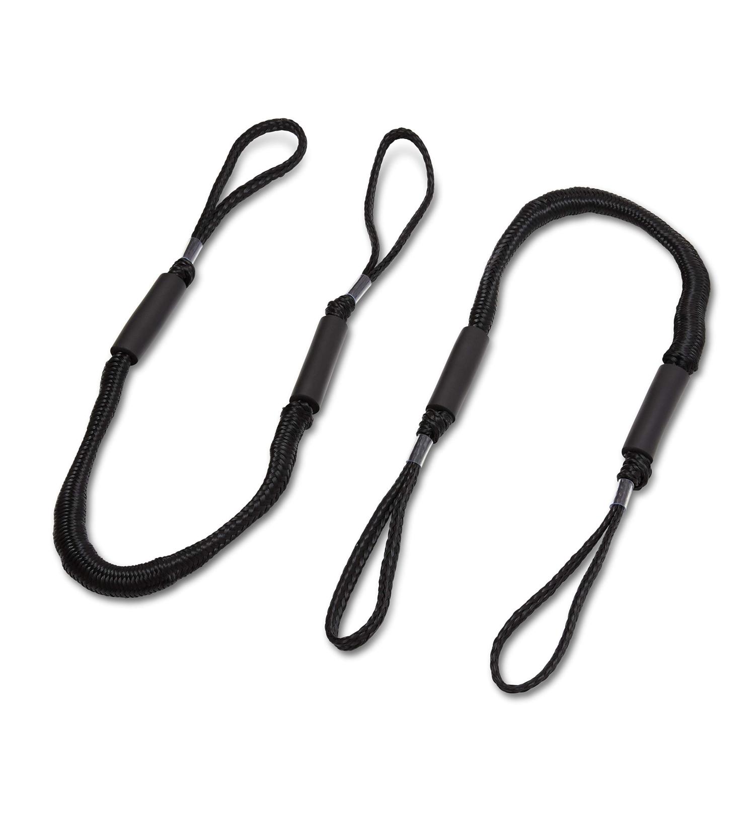 Bungee Dock Line 2-Pack - 4ft Premium Mooring Ropes for Boats & Kayaks | Adjustable Non-Jerk Ties | Great Docking Accessories | Boating Gifts for Men | Free E-Book by Domabri (Black) - Buy Online on GoSupps.com