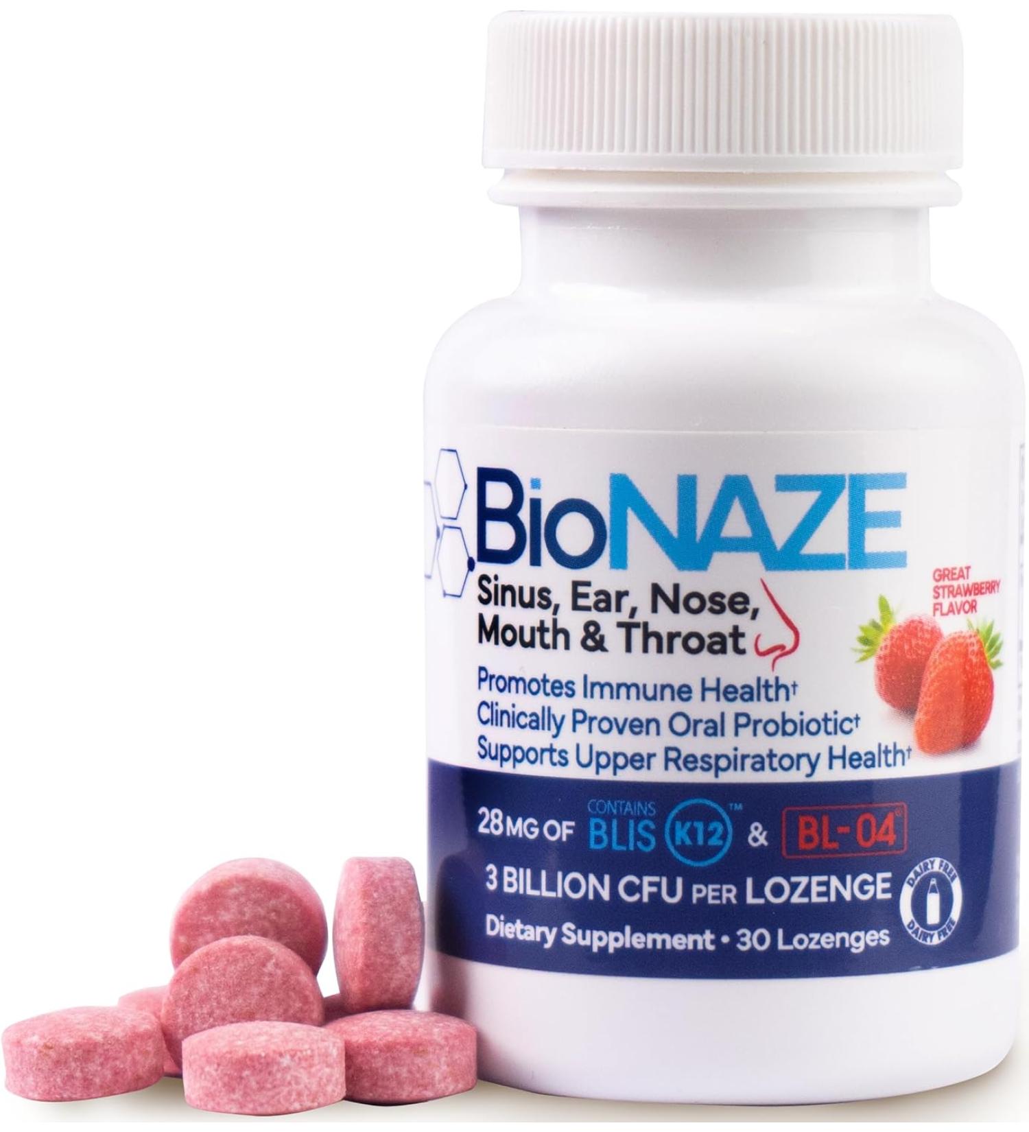 Bionaze Oral Probiotic for Sinus, Tonsil Stones, Bad Breath - 30 Count Pack for Oral & Respiratory Health - Buy Online on GoSupps.com