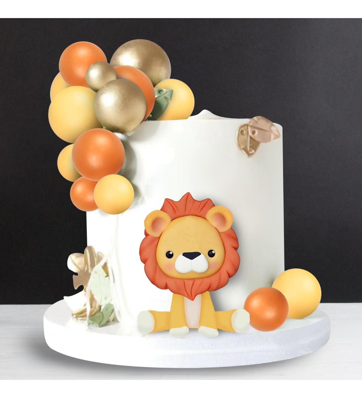 DRWATE Lion Cake Topper with Balls Cake Decorations for Wild Animals Themed Birthday Baby Shower Party Supplies (STYLE 4) - Buy Online on GoSupps.com