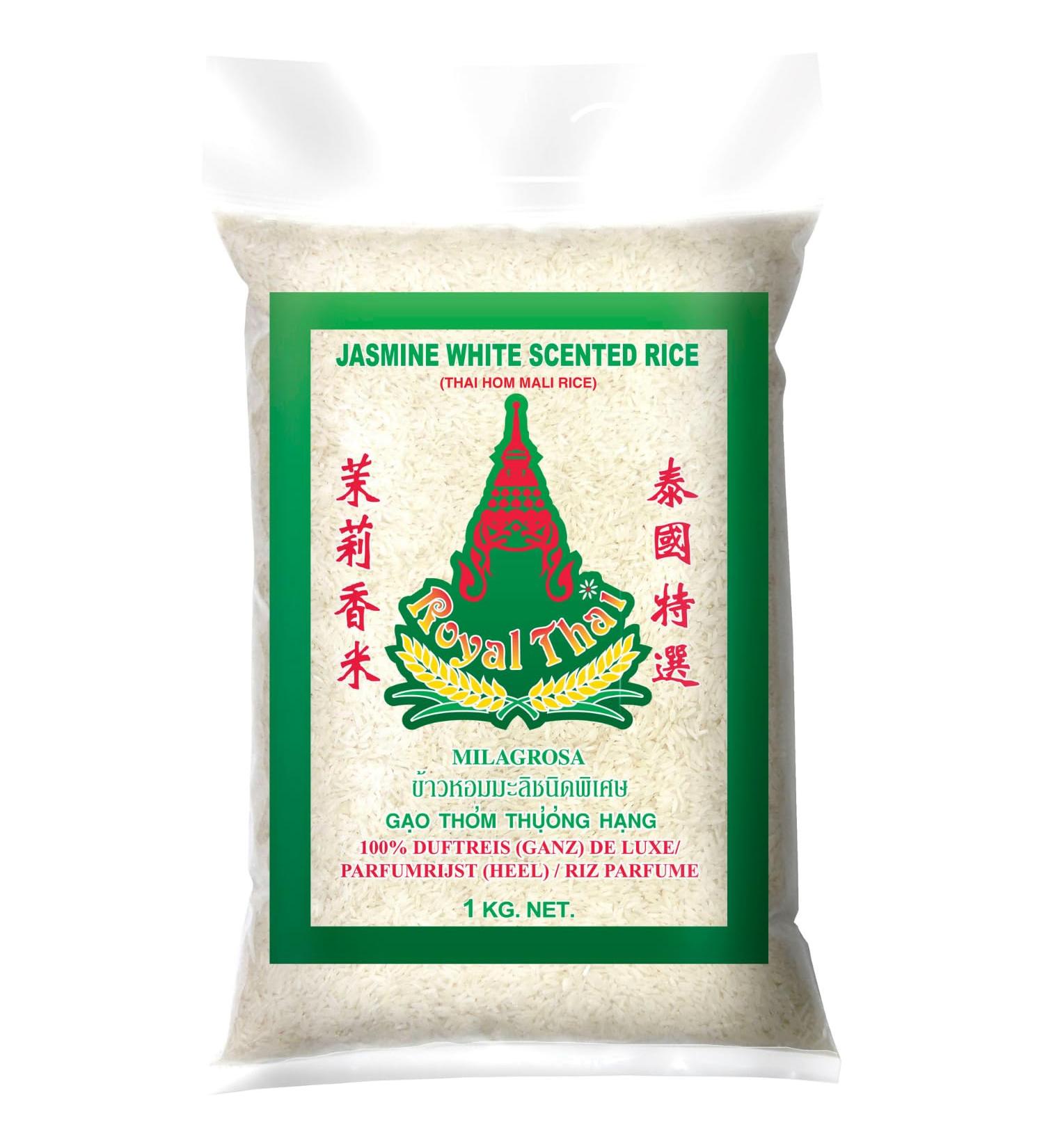 Thai Jasmine Rice (Long Grain) Royal Thai 1kg - Buy Online on GoSupps.com