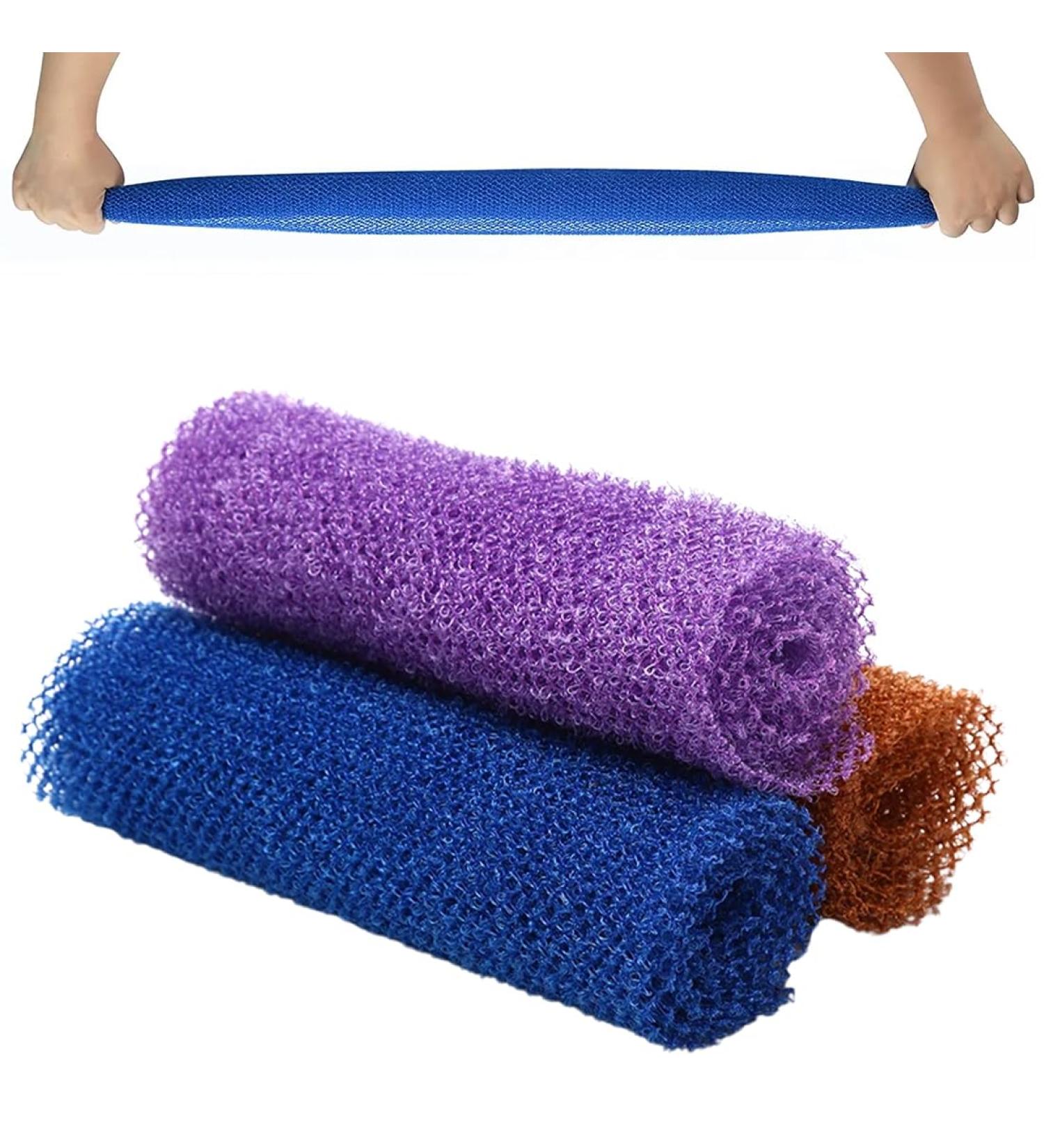 3 Pieces African Mesh Sponge Body Exfoliating Body Scrub Long Mesh Sponge Bath Exfoliating Shower Body Scrubber Back Scrubber Skin Smoother for Daily Use - Buy Online on GoSupps.com