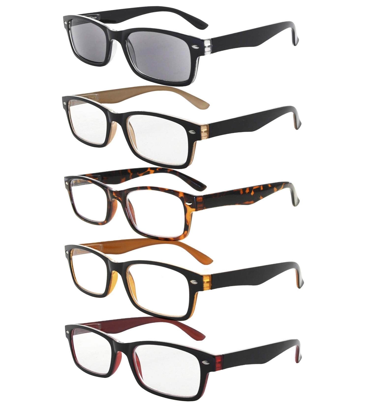 Eyekepper 5 Pack Reading Glasses for Women - Spring Hinges Reading Sunglasses +1.00 Stylish Mix of 5 Colors International Shipping Available - Buy Online on GoSupps.com