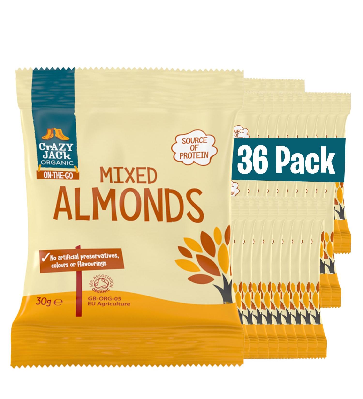 Crazy Jack organic Mixed Almonds (30g x 36 pack) 30g (36 Pack) - Buy Online on GoSupps.com