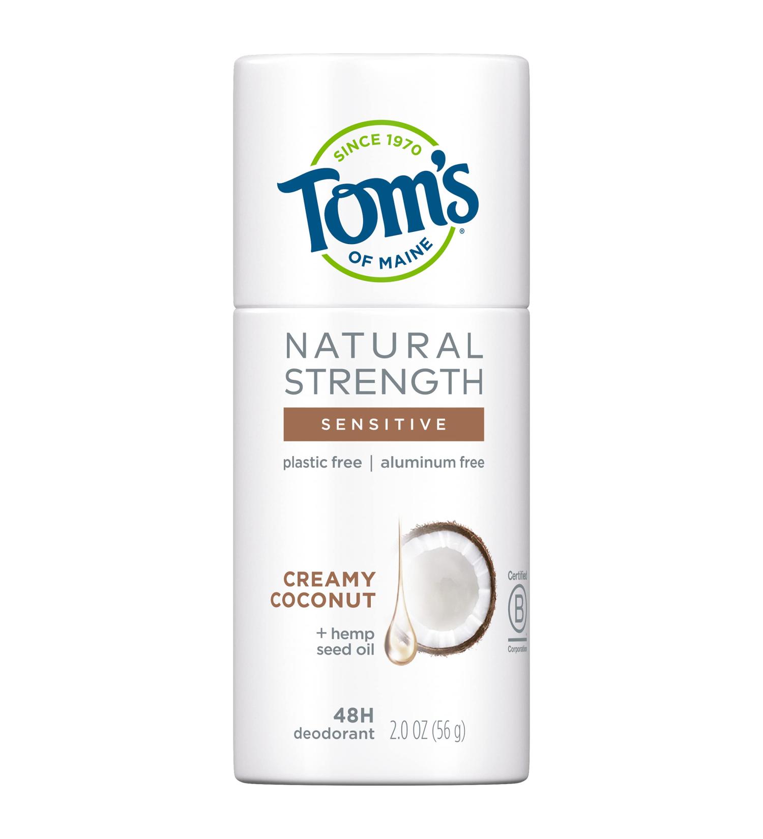 Tom's of Maine Plastic-Free Hemp Oil Deodorant - Creamy Coconut, 2 oz - Buy Online on GoSupps.com