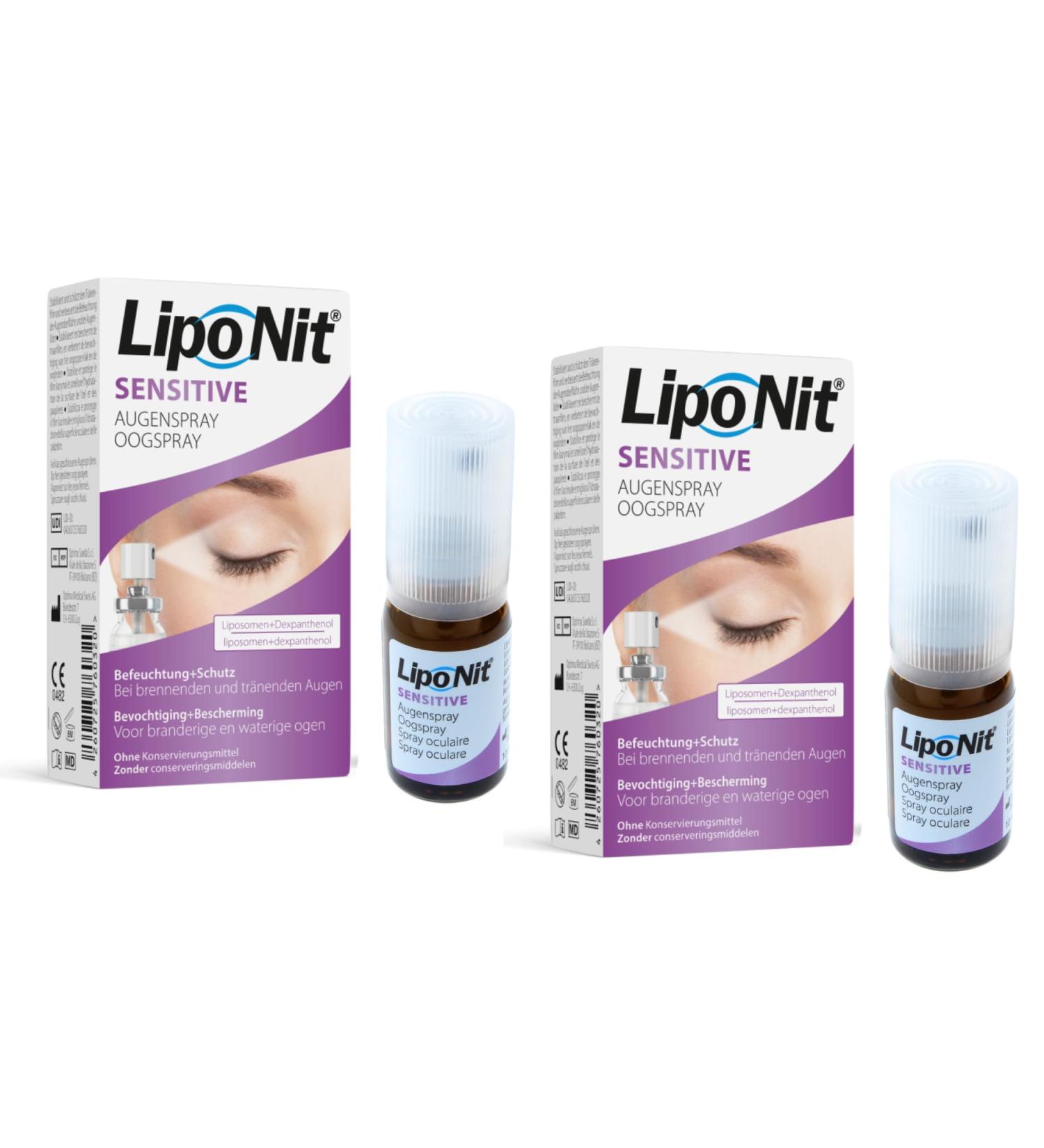 LipoNit Eye Spray Sensitive for improved hydration of irritated eyes 10 ml 10 ml 2 x 10ml 2x - Buy Online on GoSupps.com