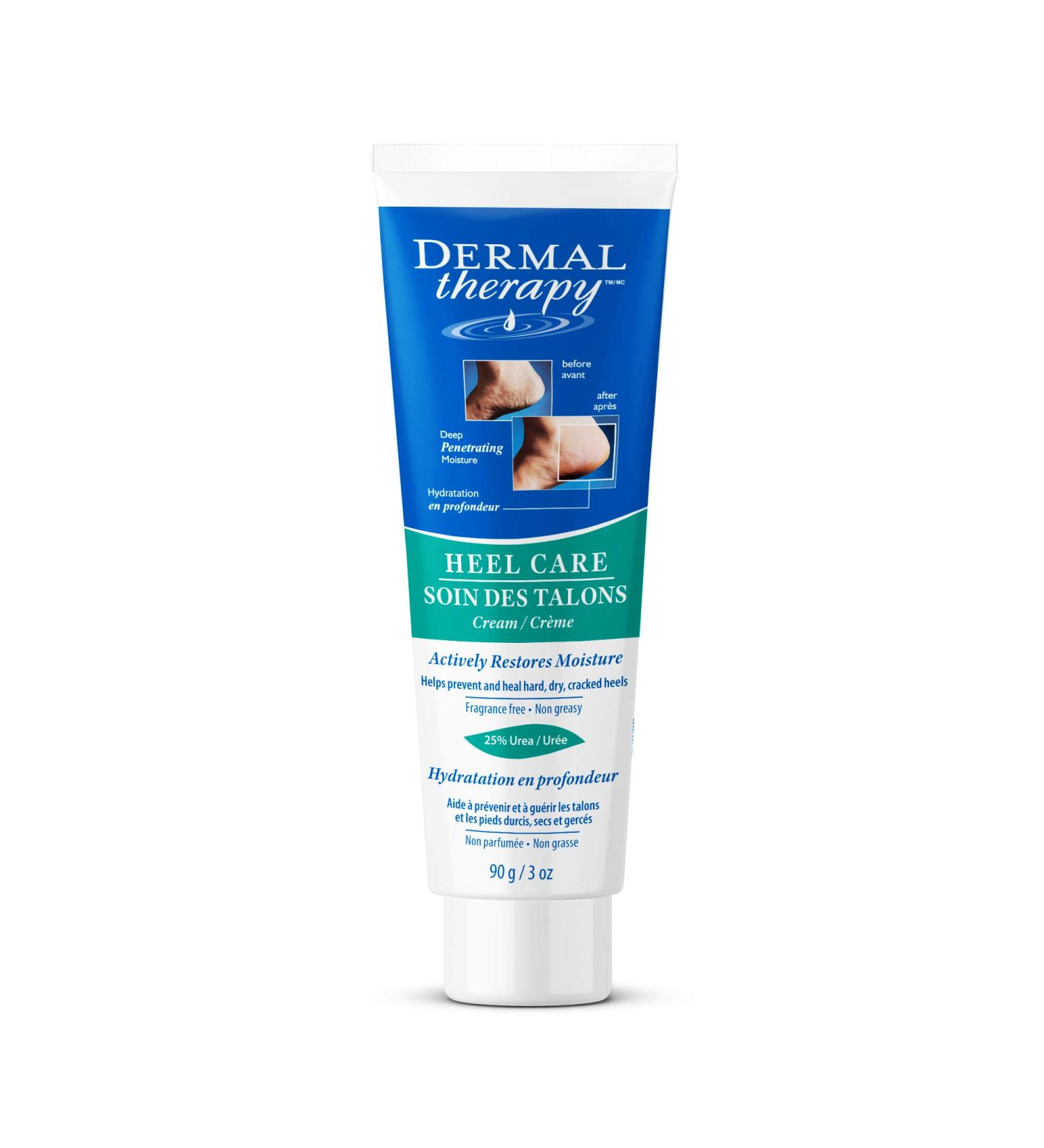 Dermal Therapy Heel Care Cream - Moisturizing Treatment for Dry, Rough, Cracked Heels | 25% Urea, 6% AHA | 3 Ounce - Buy Online on GoSupps.com