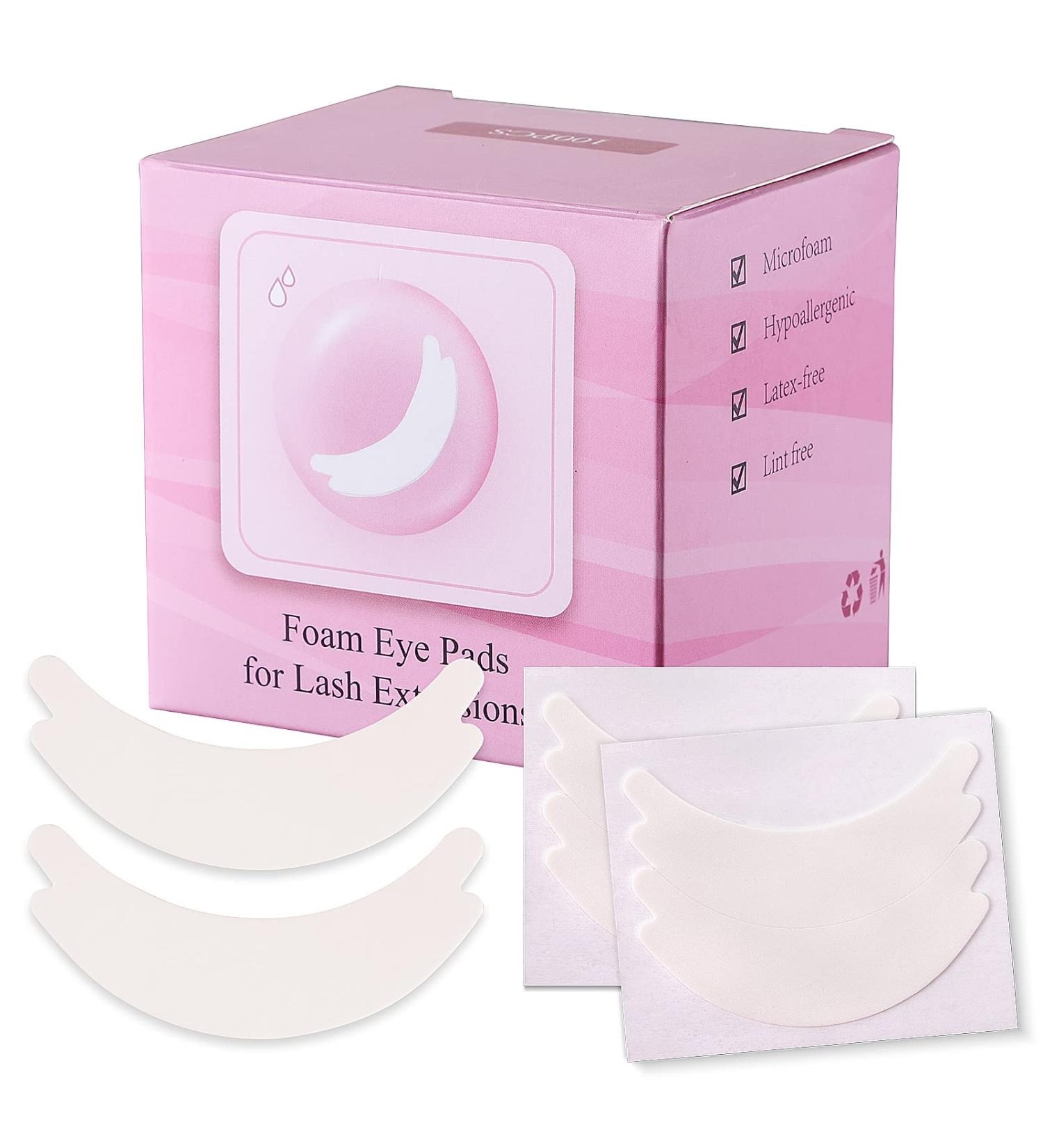 100 Pairs Foam Eye Pads for Lash Extensions - Lint Free, Hypoallergenic & Latex Free - Buy Online on GoSupps.com