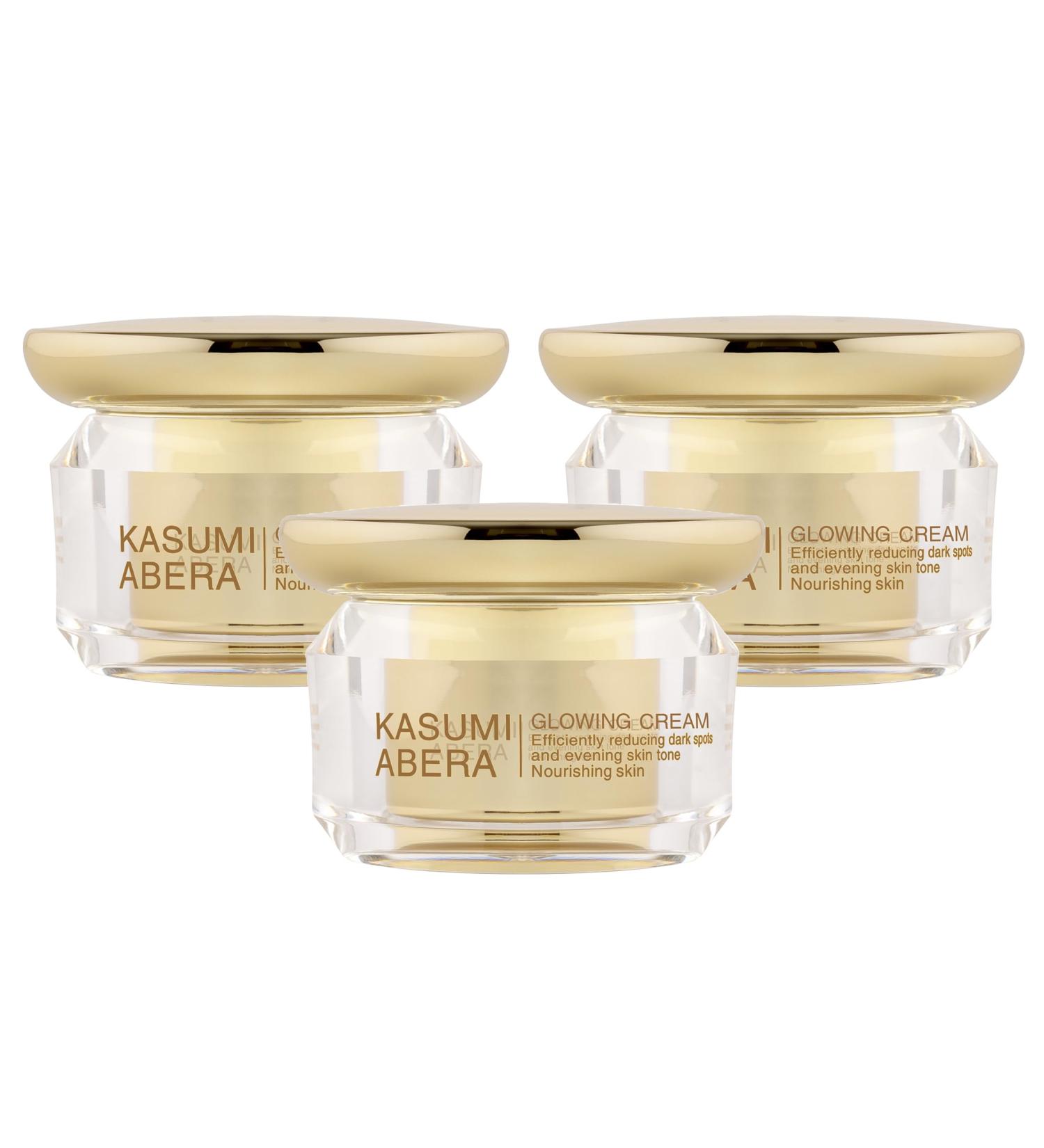 ABERA Kasumi Glowing Cream Hydrating Facial Moisturizer with Herbal Extracts Smoothing Effect (0.7 oz Each 3-Box Set) - Buy Online on GoSupps.com