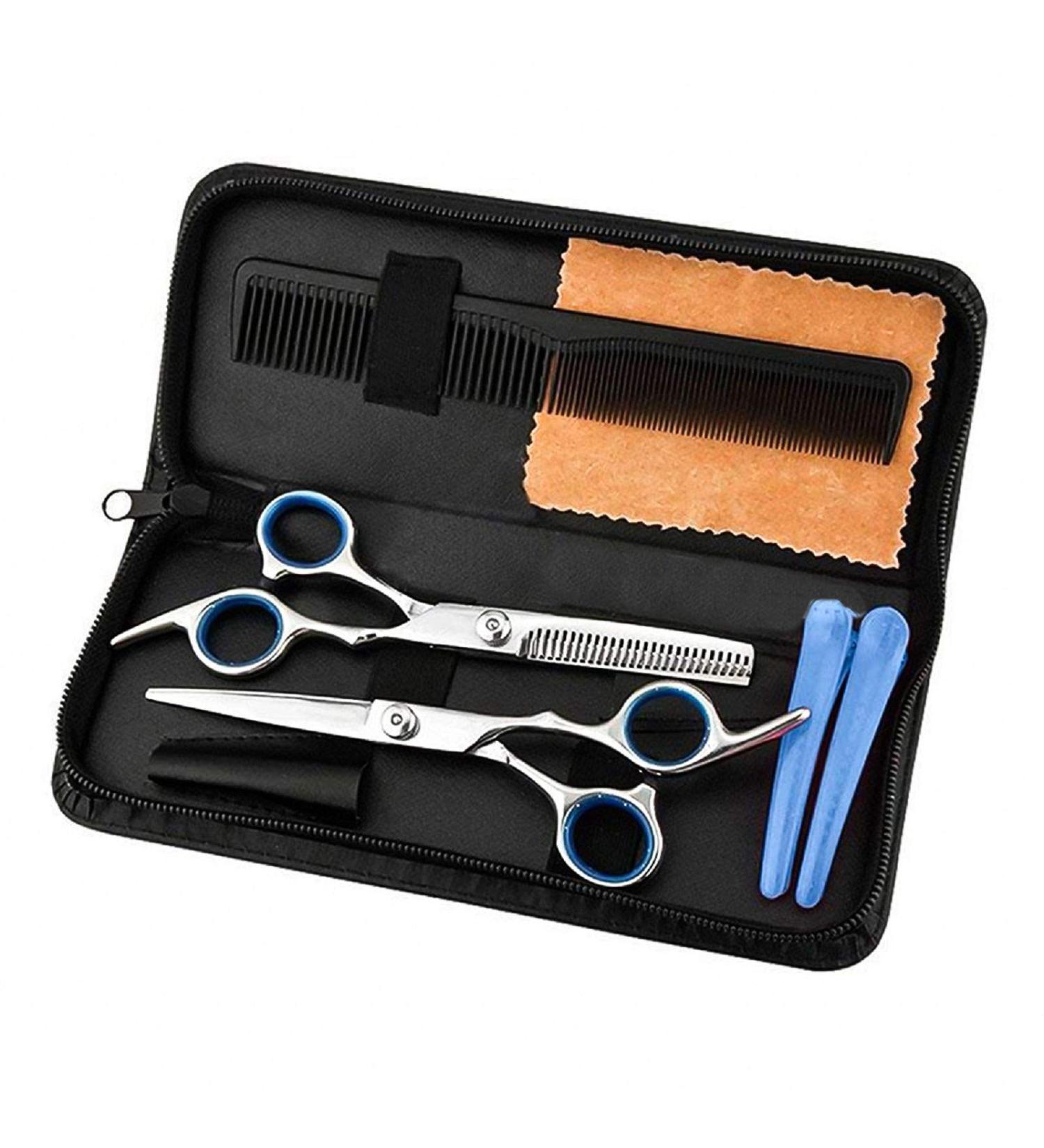 Portable Hair Cutting Thinning Scissors Barber Shears Hairdressing Set for Home - Buy Online on GoSupps.com